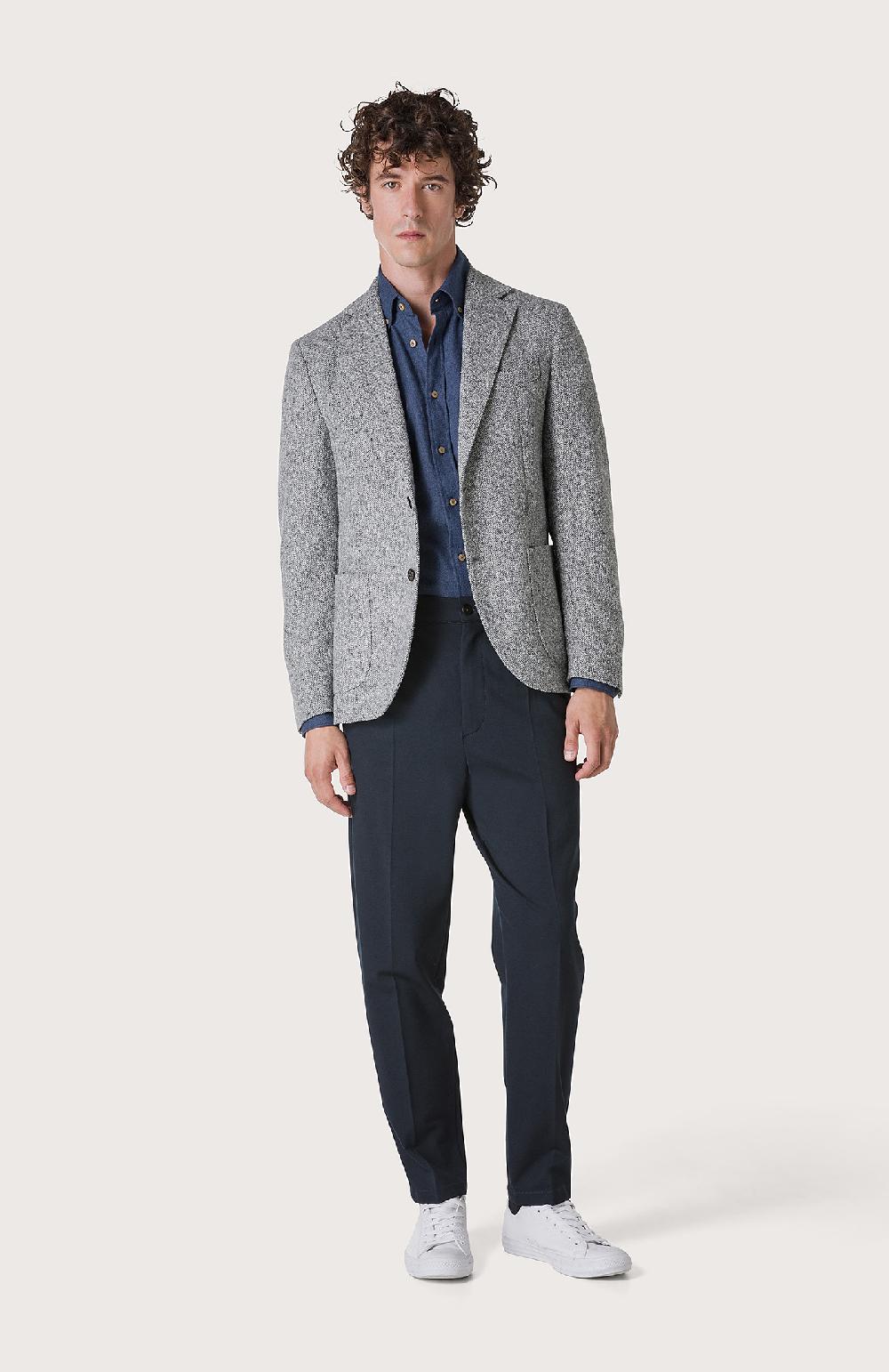 Seventy Giacca Monopetto Con Fantasia Tweed - Col. Grigio