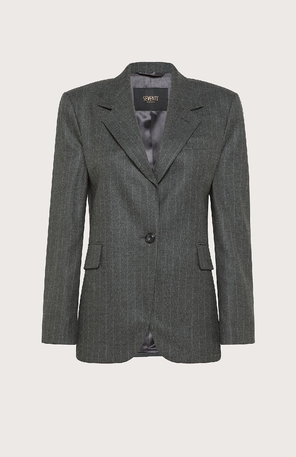 Seventy Giacca monopetto in flanella gessata - Col. Grigio