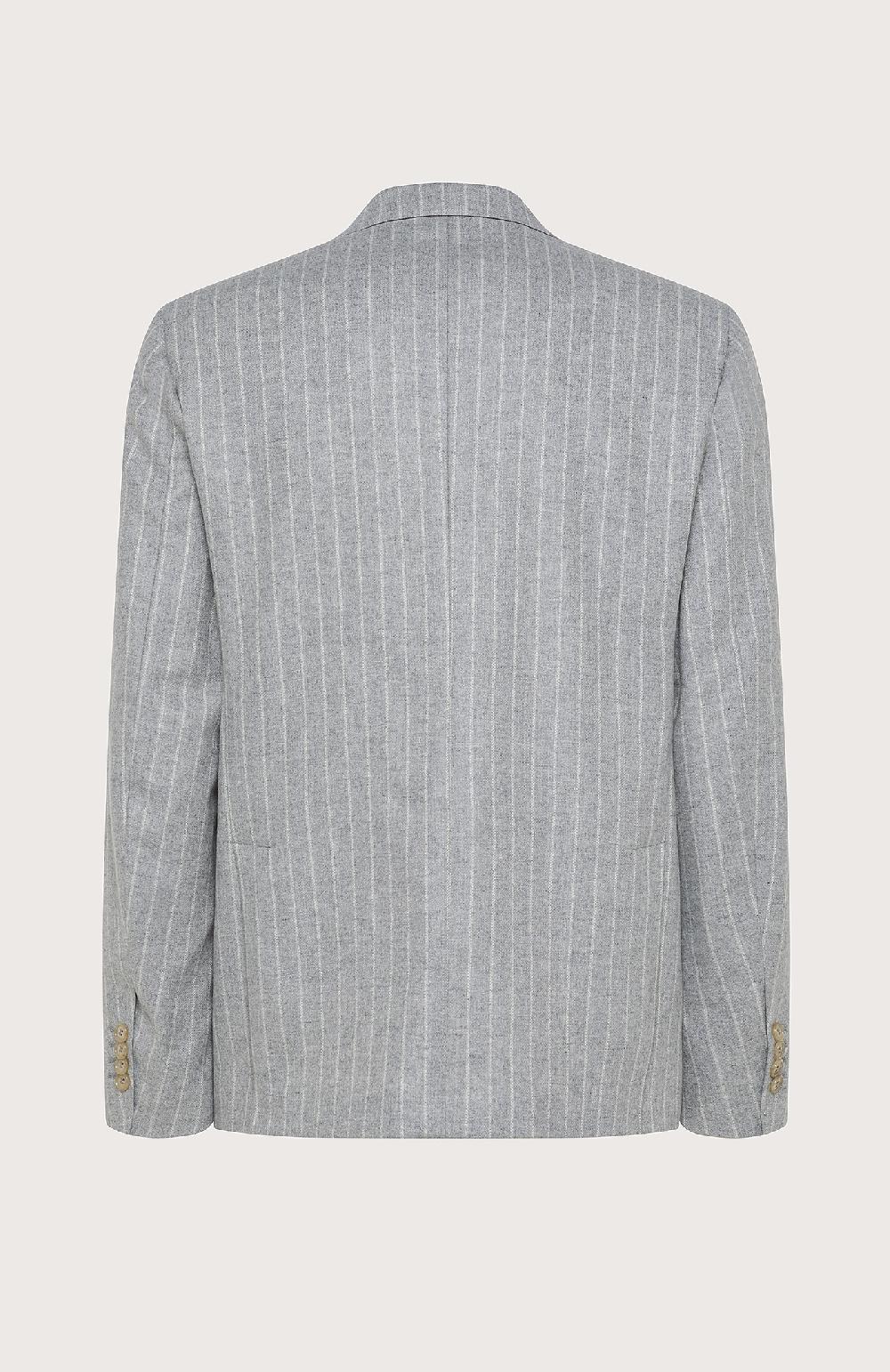 Seventy Giacca Monopetto In Gessato Cardato Misto Lana - Col. Grigio