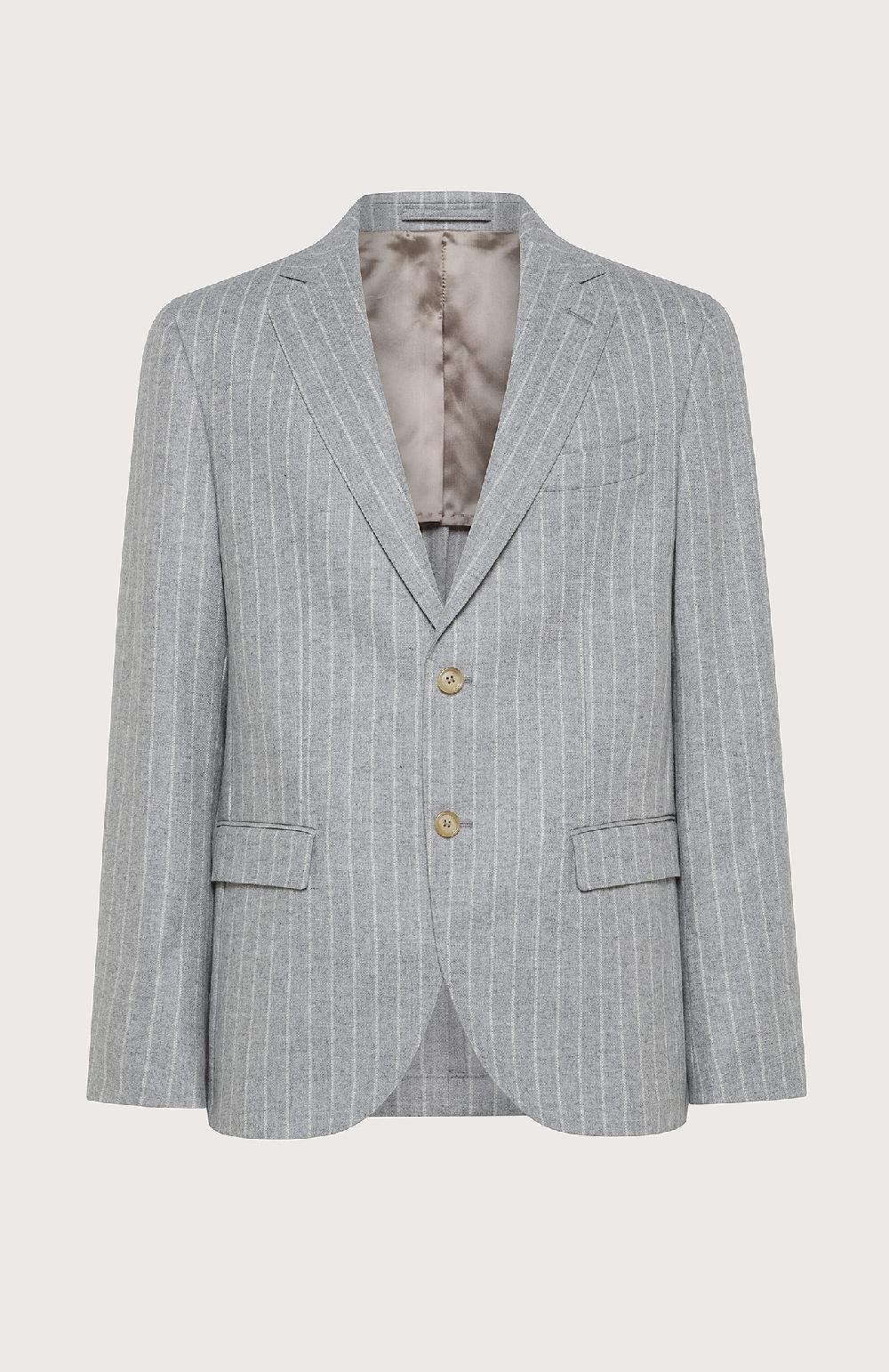 Seventy Giacca monopetto in gessato cardato misto lana - Col. Grigio