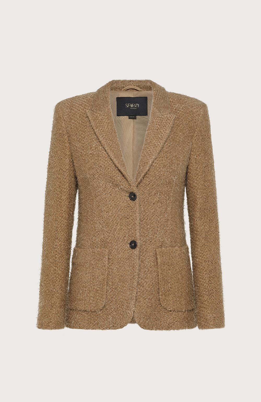 Seventy Giacca monopetto in tessuto sfrangiato - Col. Neutro