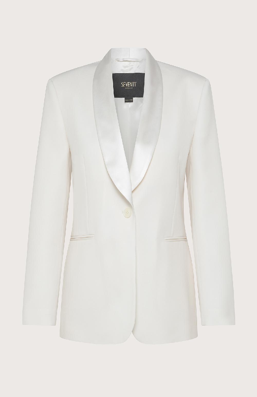 Seventy Giacca Smoking Con Collo A Scialle - Col. Bianco