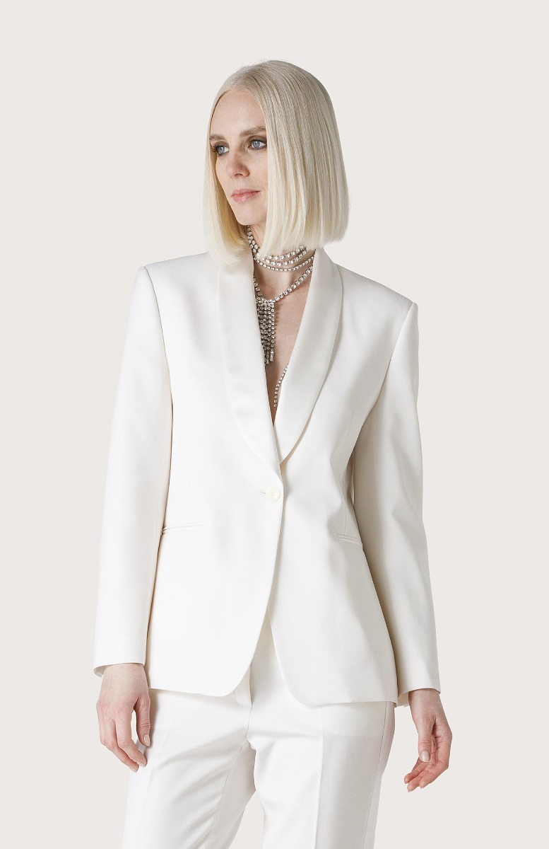 Seventy Giacca Smoking Con Collo A Scialle - Col. Bianco