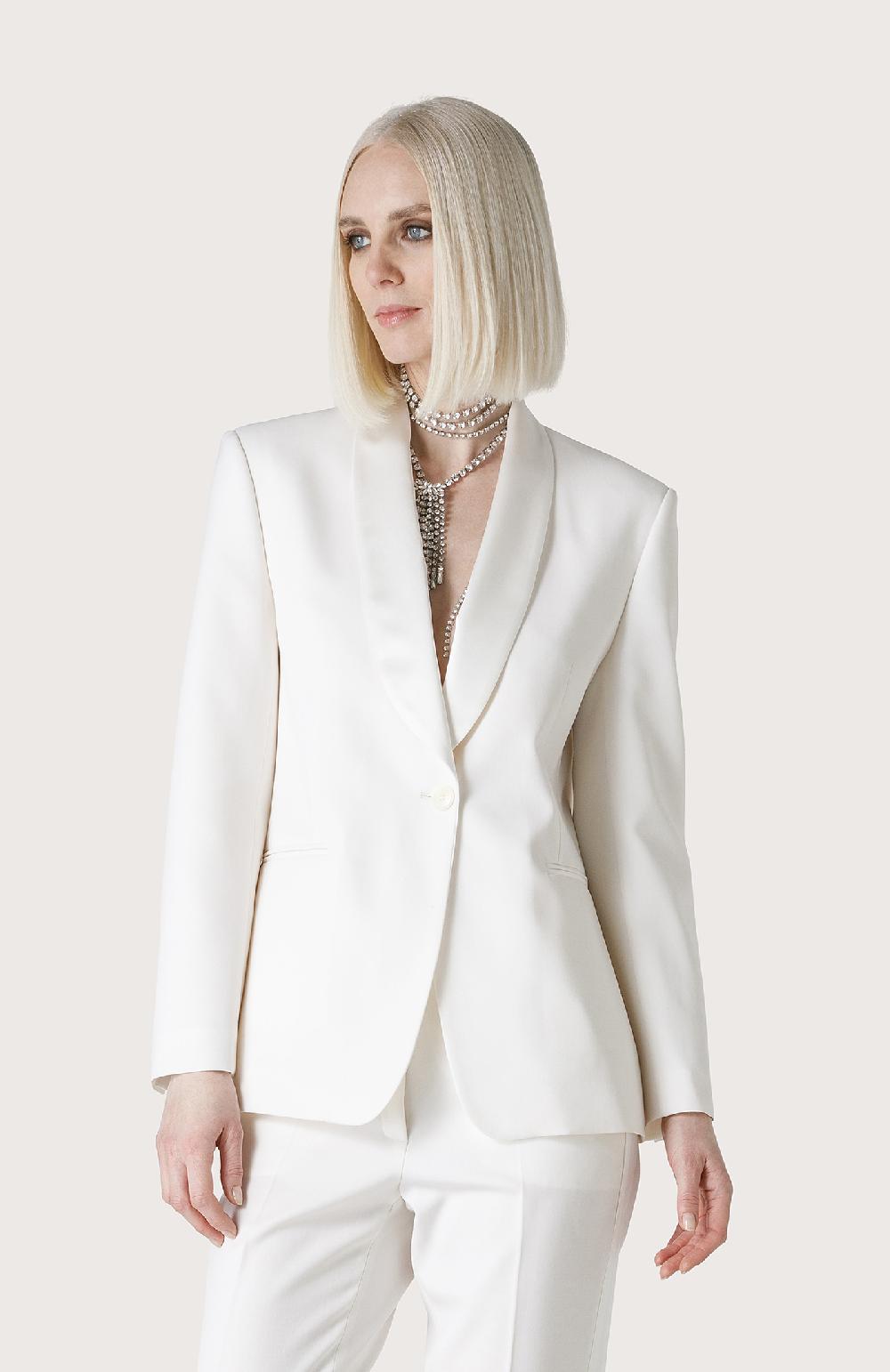 Seventy Giacca Smoking Con Collo A Scialle - Col. Bianco