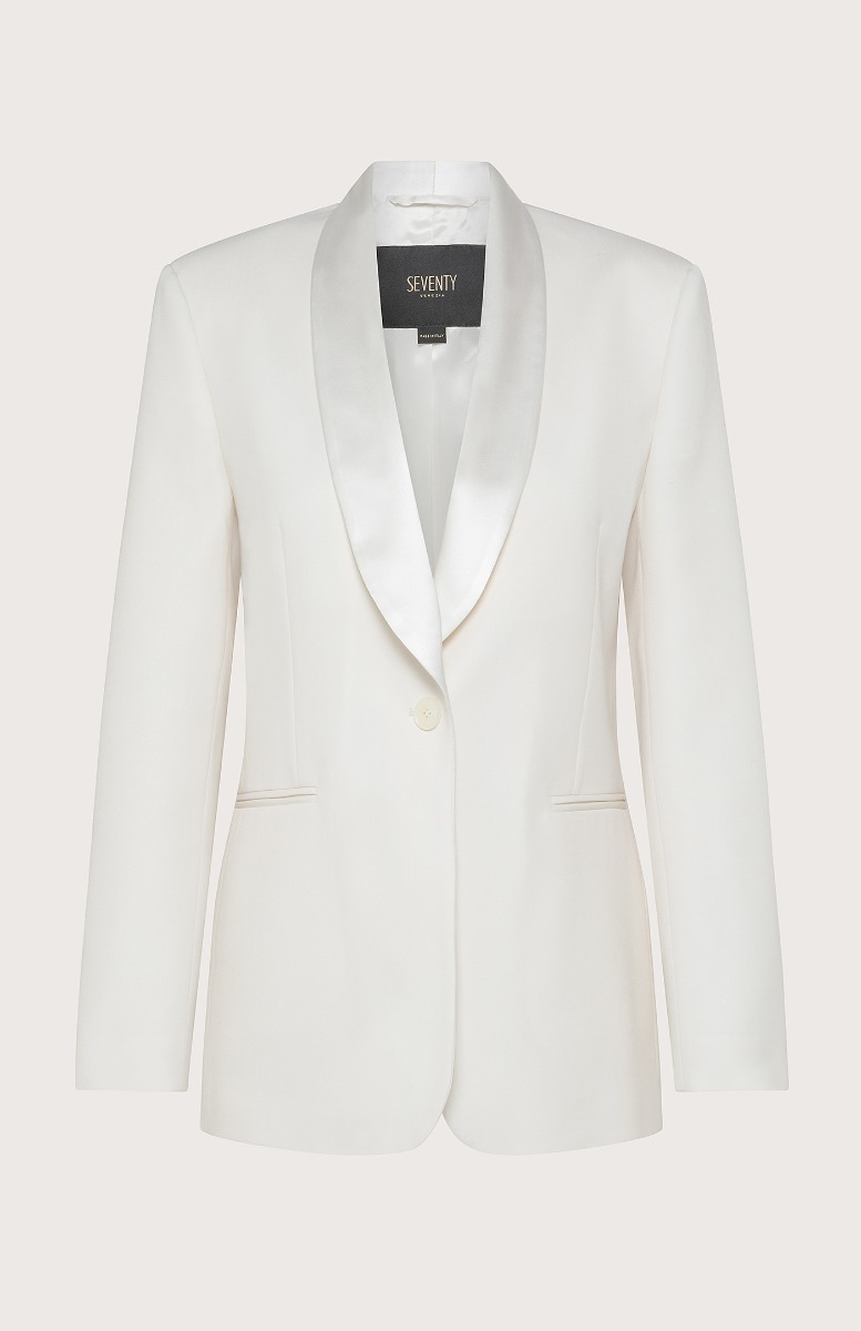 Seventy Giacca smoking con collo a scialle - Col. Bianco