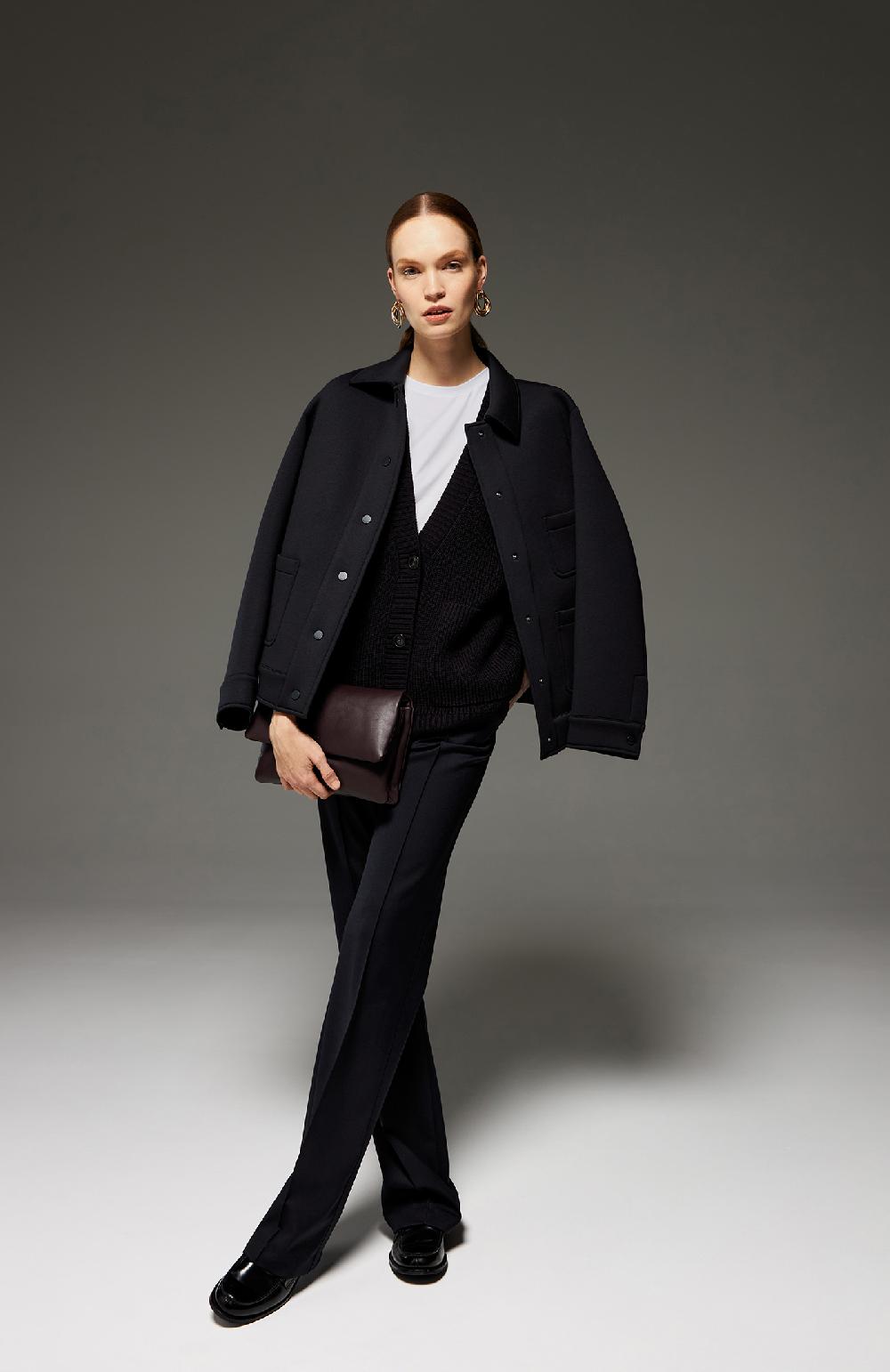 Seventy Giaccca Camicia In Neoprene Con Bottoncini Automatici - Col. Nero