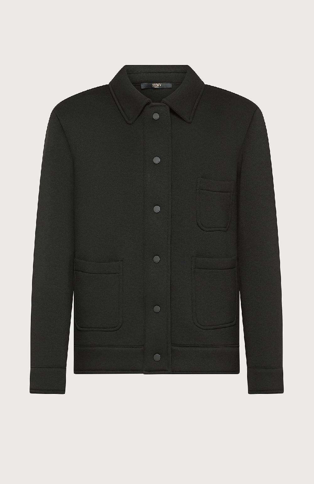 Seventy Giaccca camicia in neoprene con bottoncini automatici - Col. Nero