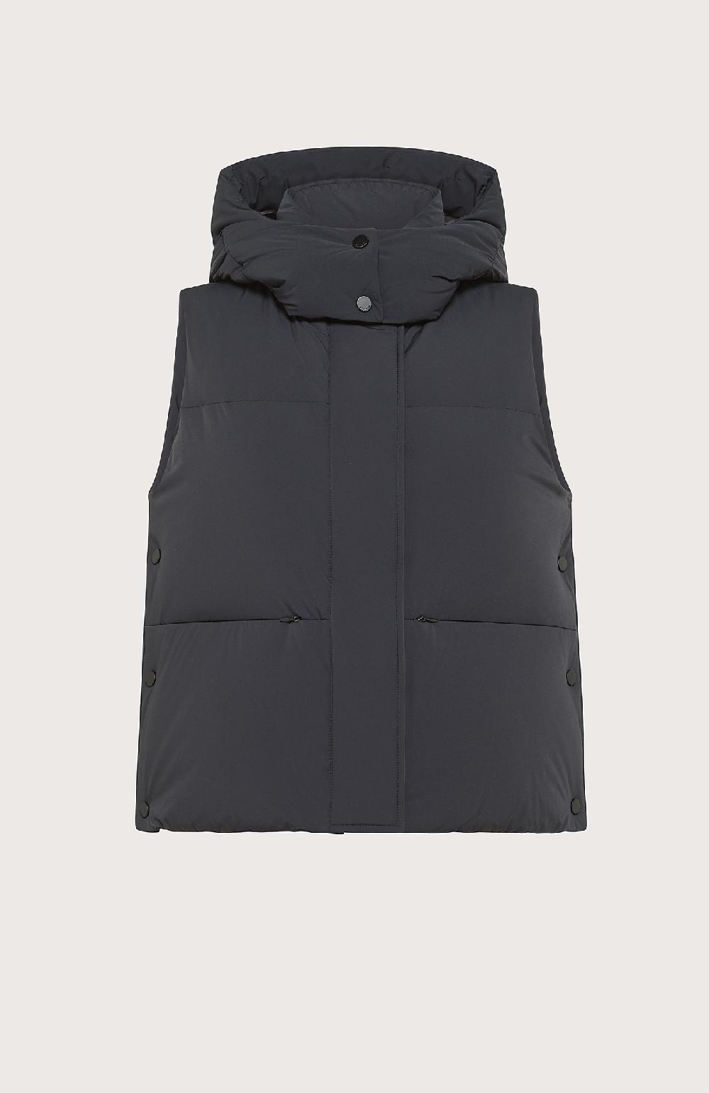 Seventy Gilet imbottito a collo alto con cappuccio - Col. Nero