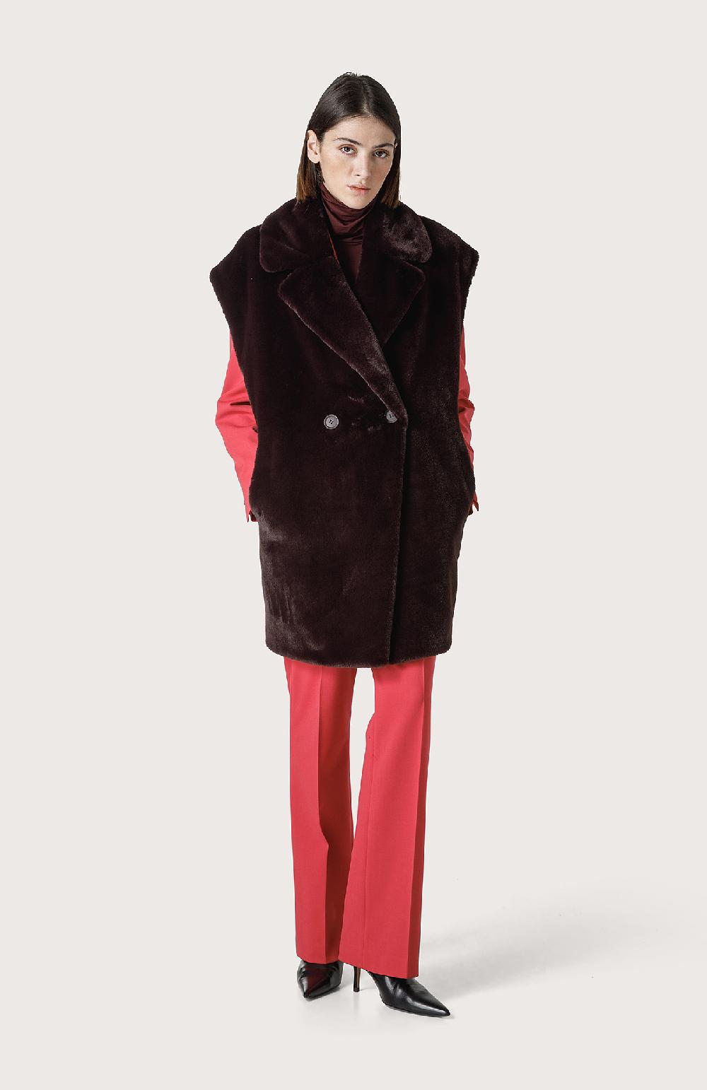 Seventy Gilet In Ecopelliccia Effetto Castoro - Col. Viola