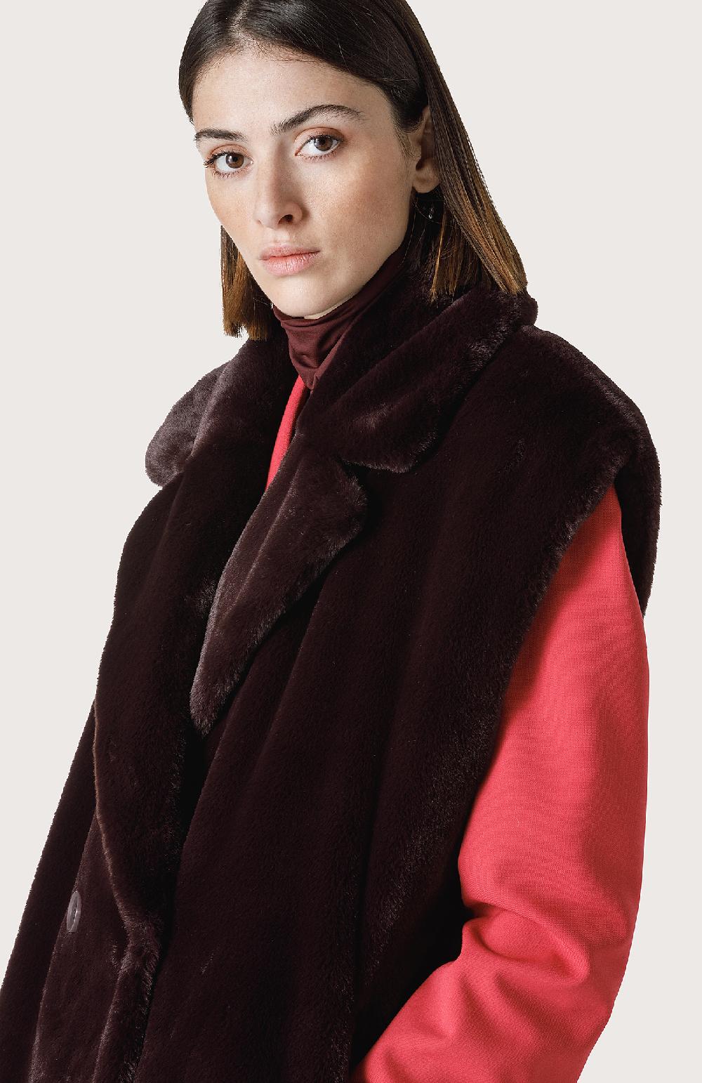 Seventy Gilet In Ecopelliccia Effetto Castoro - Col. Viola