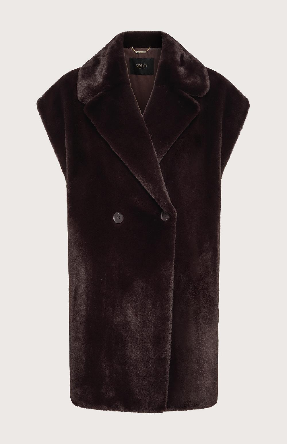 Seventy Gilet in ecopelliccia effetto castoro - Col. Viola