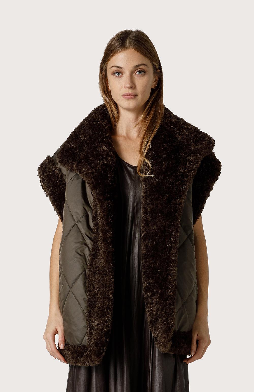 Seventy Gilet Reversibile In Eco Pelliccia - Col. Verde