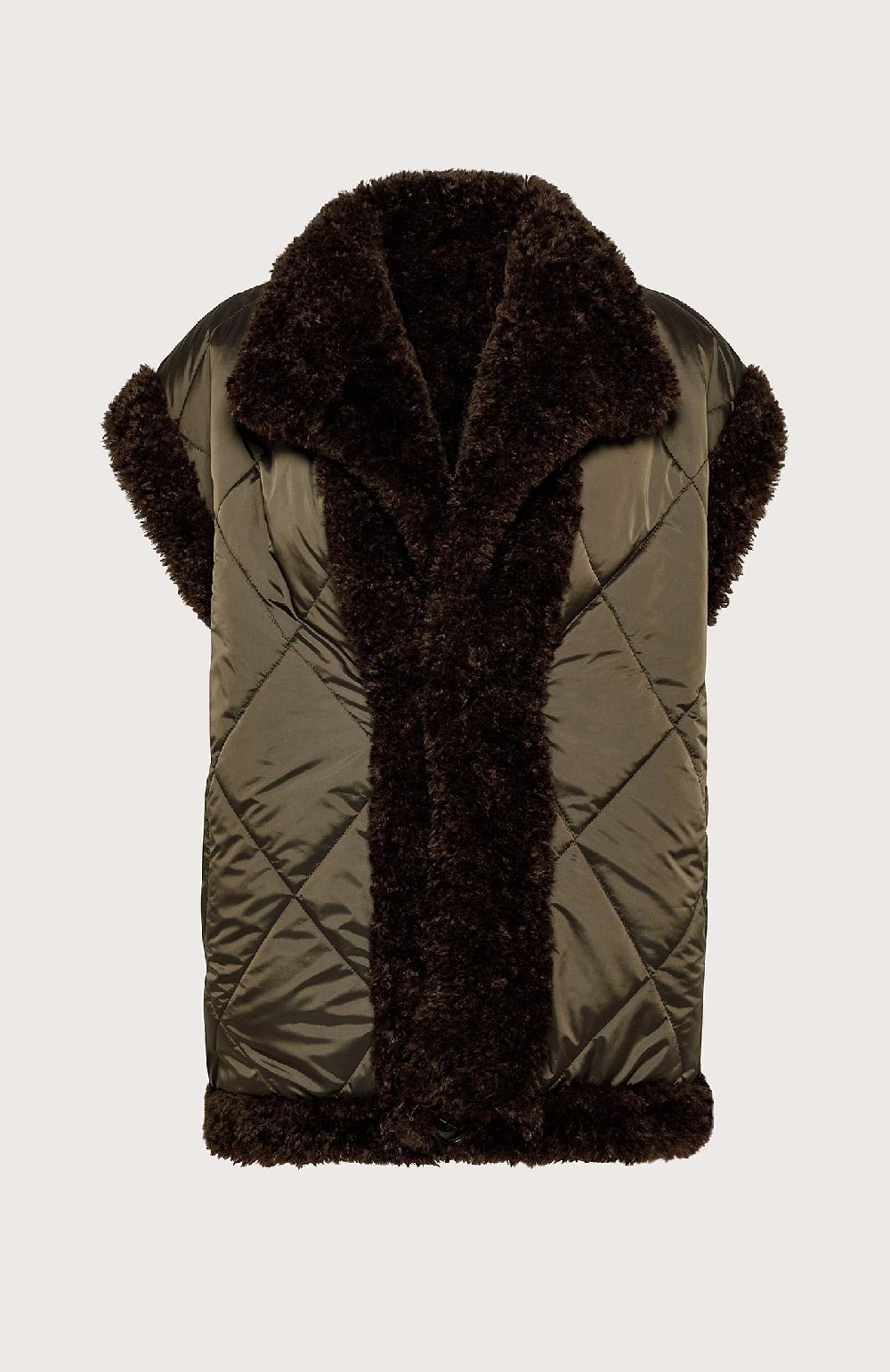 Seventy Gilet reversibile in eco pelliccia - Col. Verde