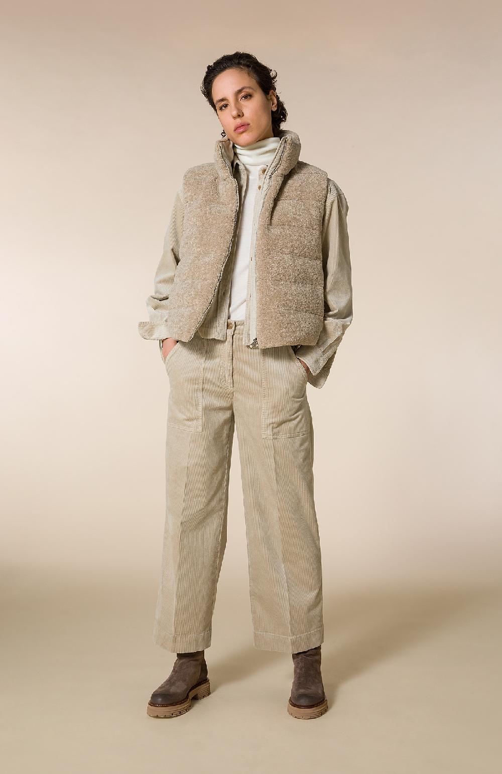 Seventy Gilet Smanicato In Ecopelliccia Con Retro In Piumino - Col. Neutro