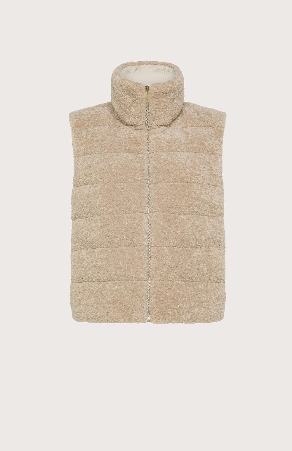 Seventy Gilet smanicato in ecopelliccia con retro in piumino - Col. Neutro
