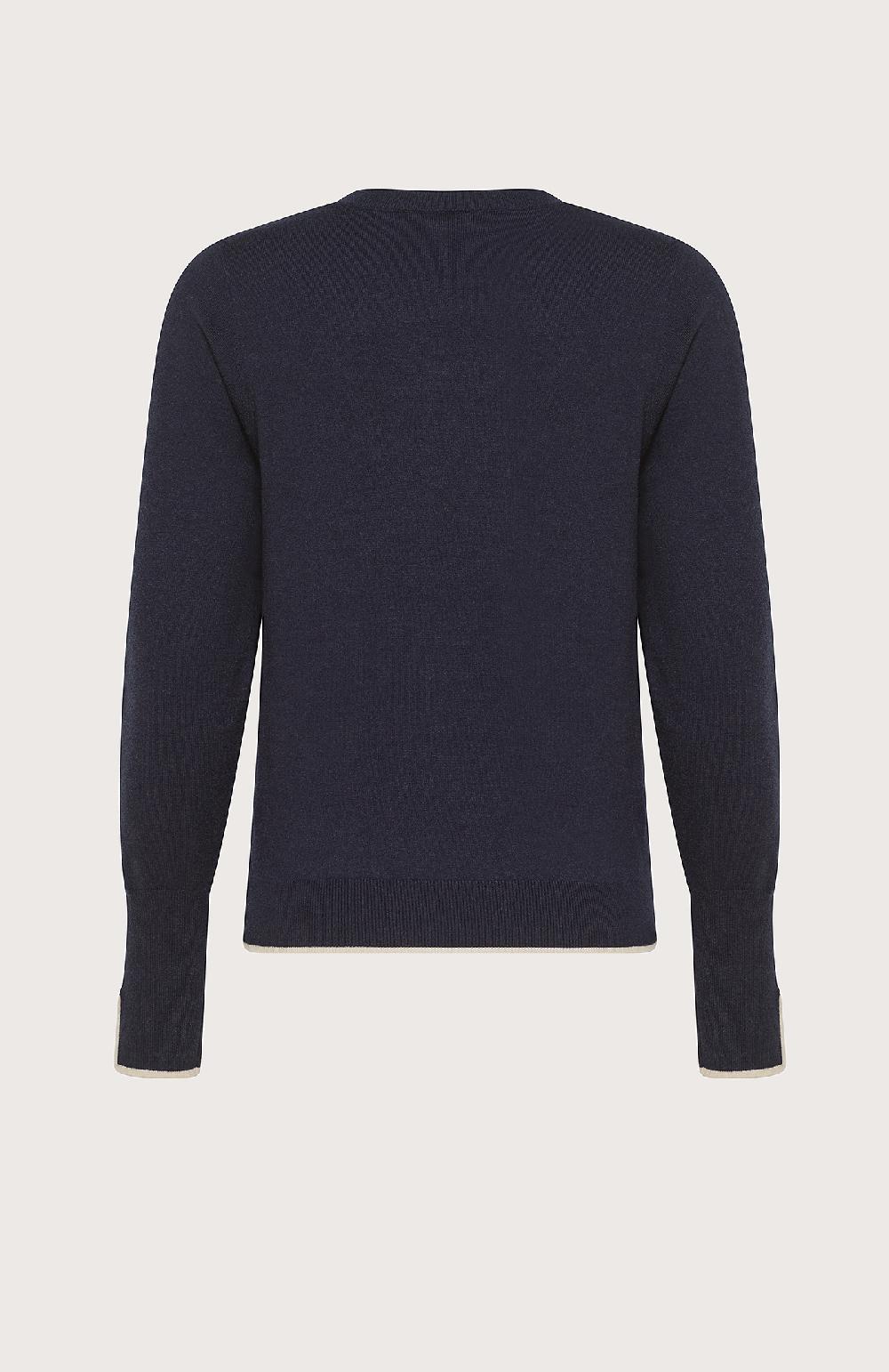 Seventy Girocollo Con Costine Alte E Tagli Sui Polsi - Col. Blu