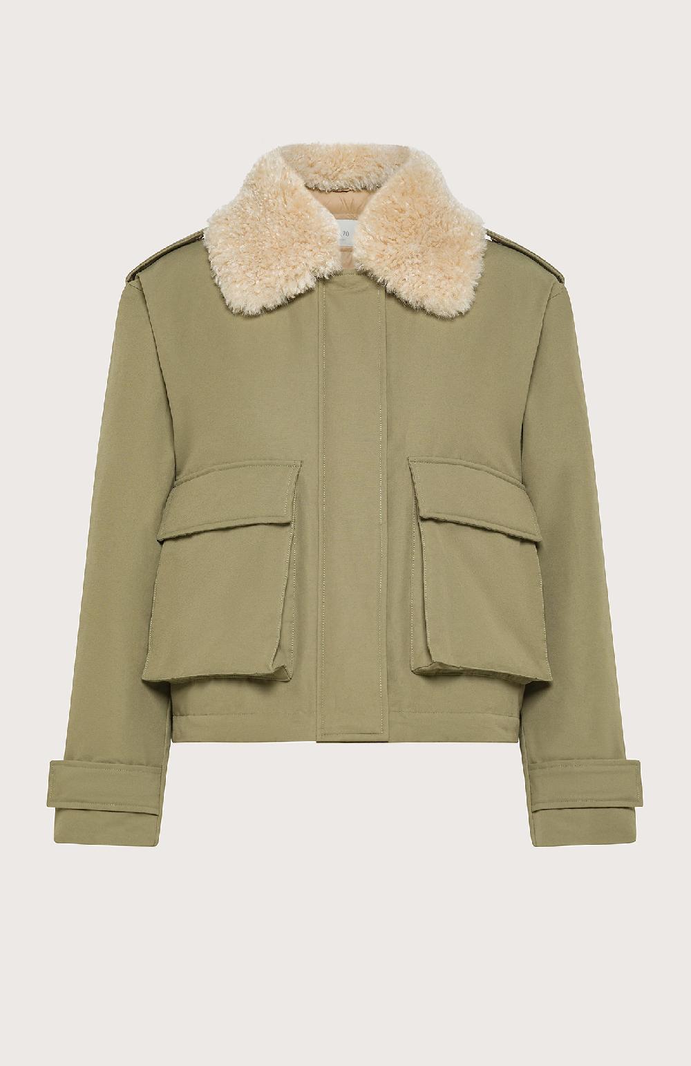 Seventy Giubbino con collo staccabile in ecopelliccia - Col. Verde