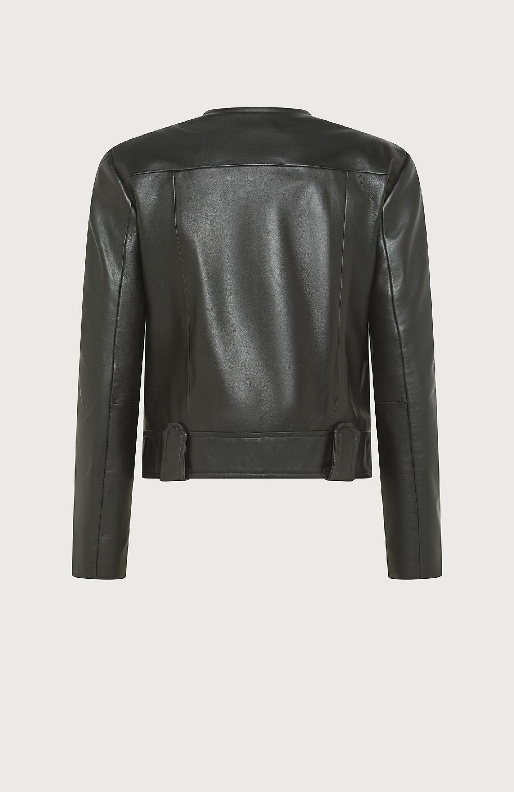 Seventy Giubbino Girocollo In Nappa Morbida - Col. Nero