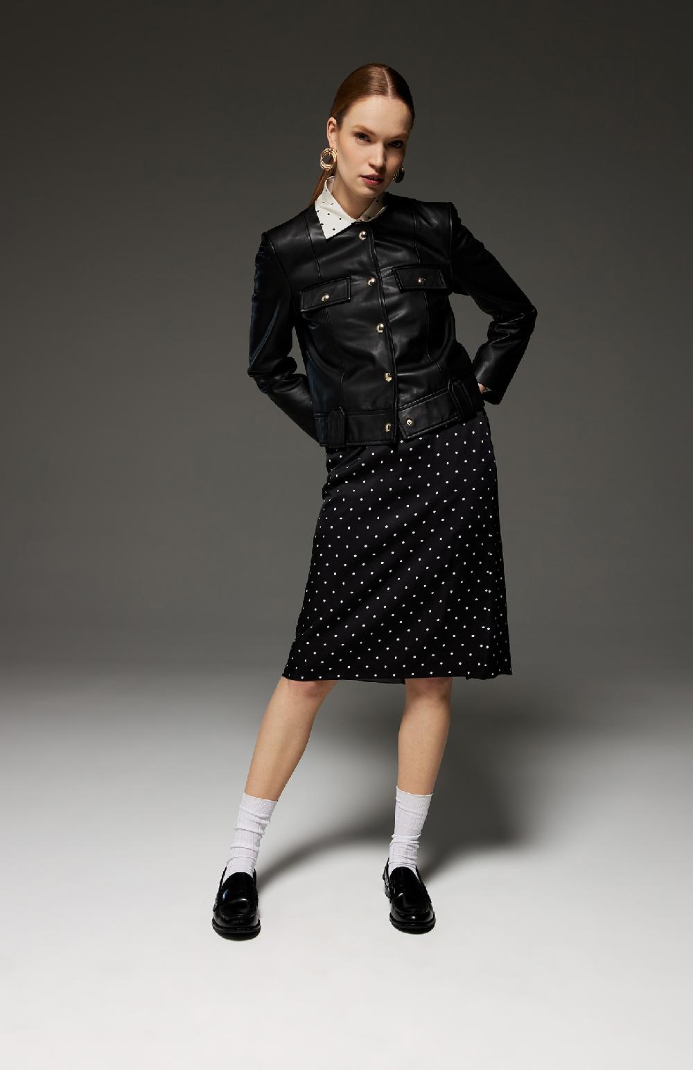 Seventy Giubbino Girocollo In Nappa Morbida - Col. Nero