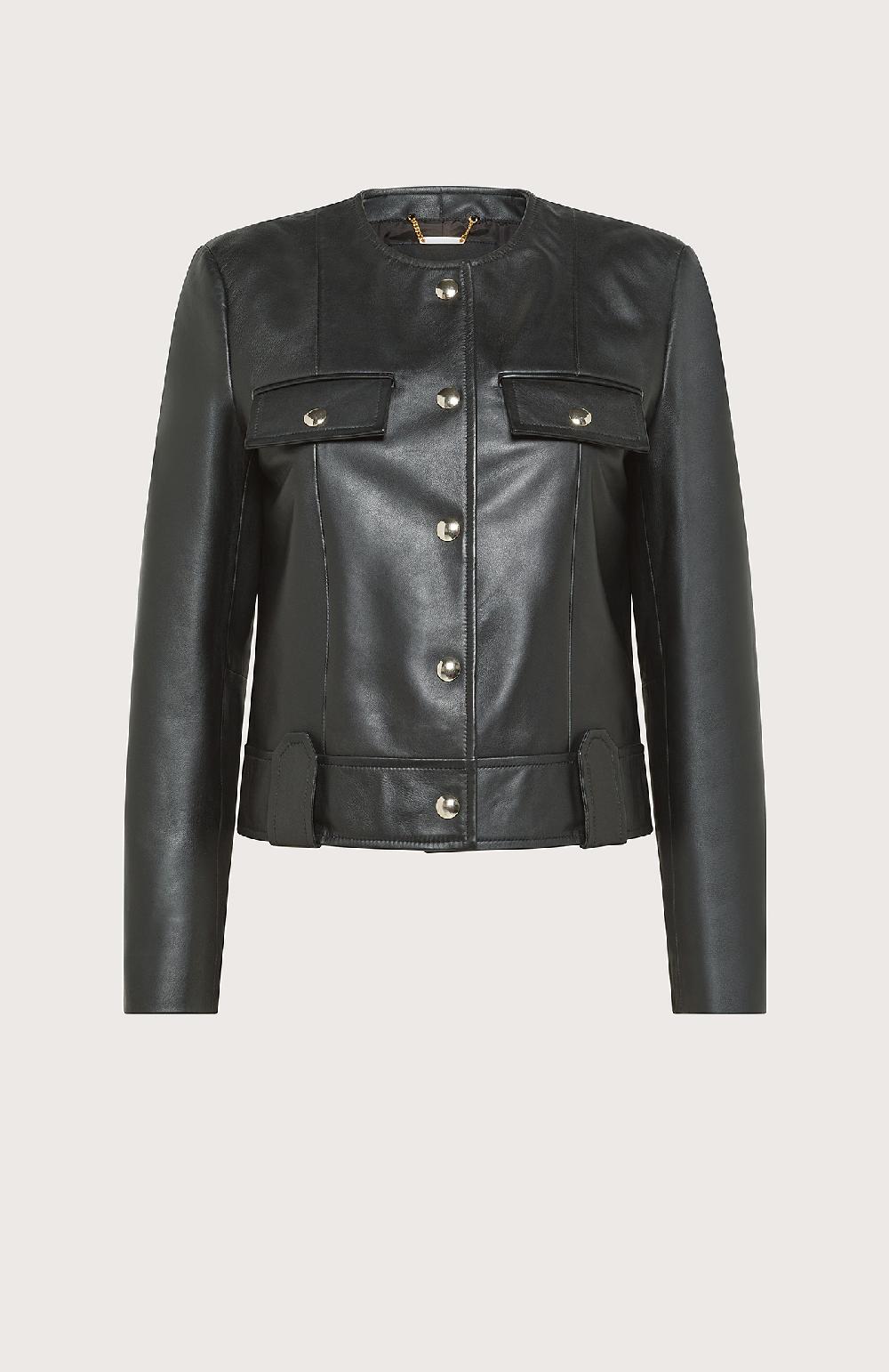 Seventy Giubbino girocollo in nappa morbida - Col. Nero