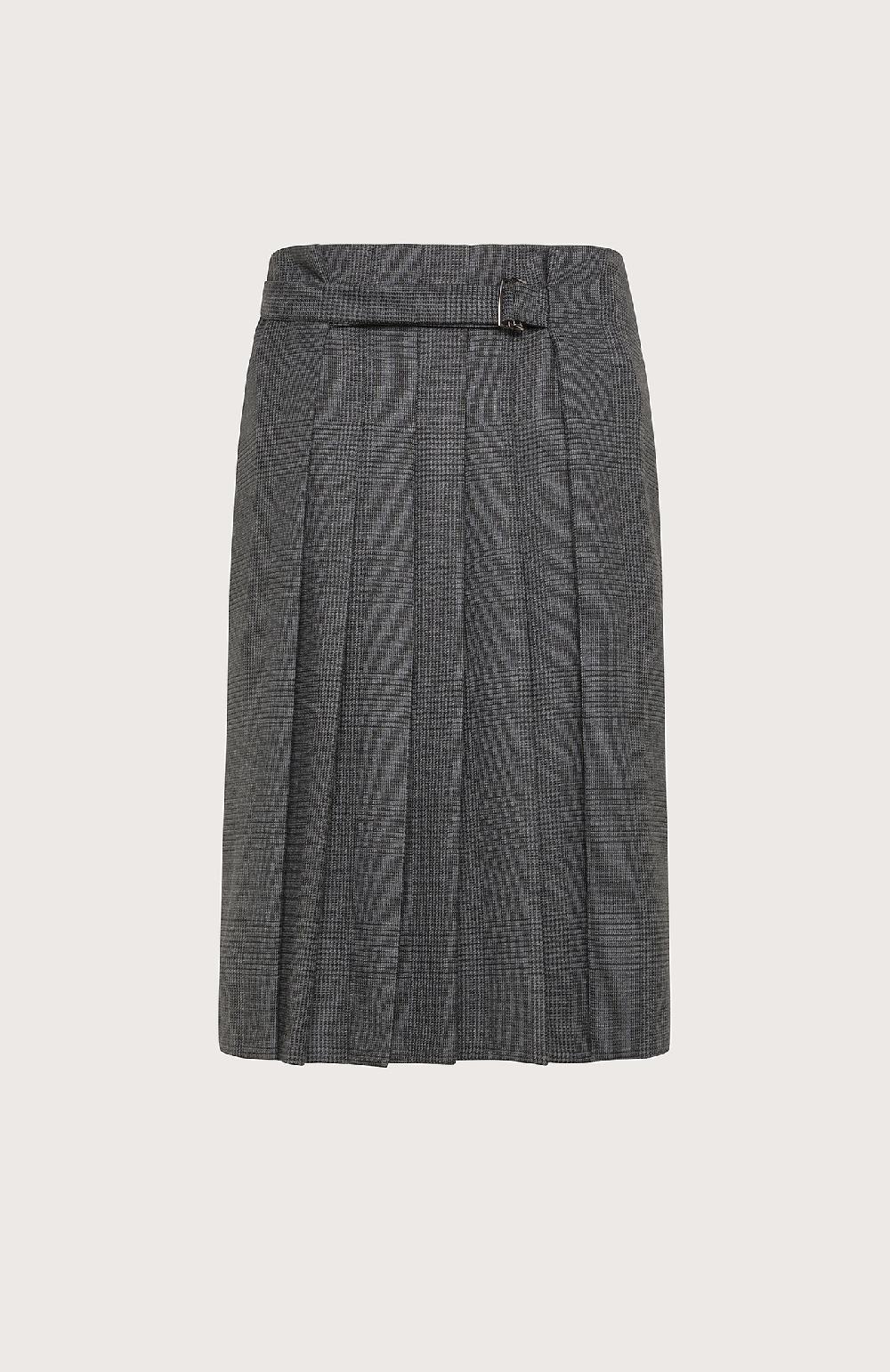 Seventy Gonna a pieghe davanti e cinturino - Col. Grigio