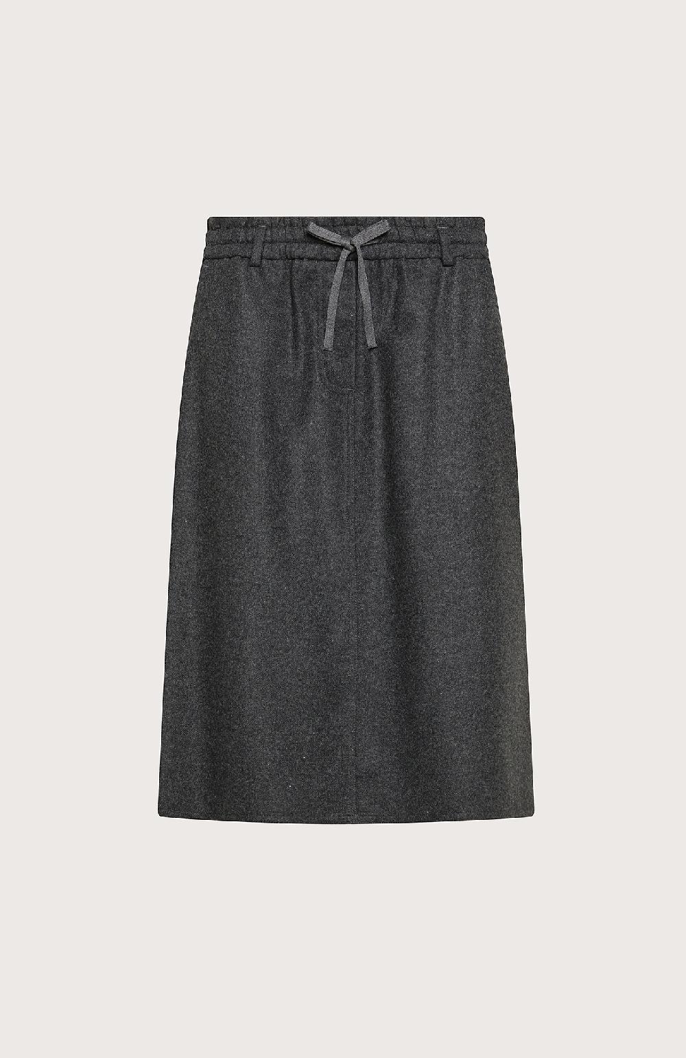 Seventy Gonna al ginocchio in flanella misto lana - Col. Grigio