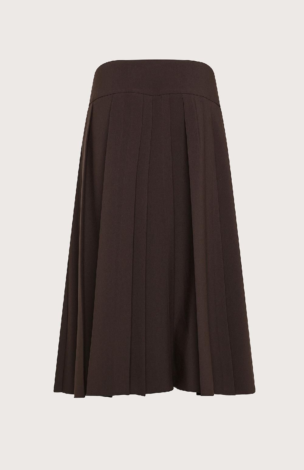 Seventy Gonna Longette A Pieghe In Tessuto Stretch - Col. Marrone