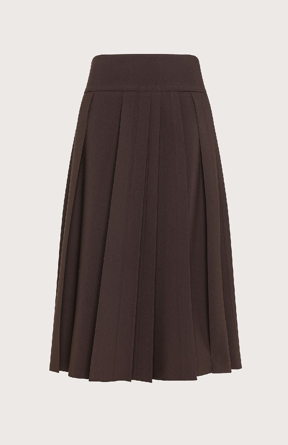 Seventy Gonna longette a pieghe in tessuto stretch - Col. Marrone