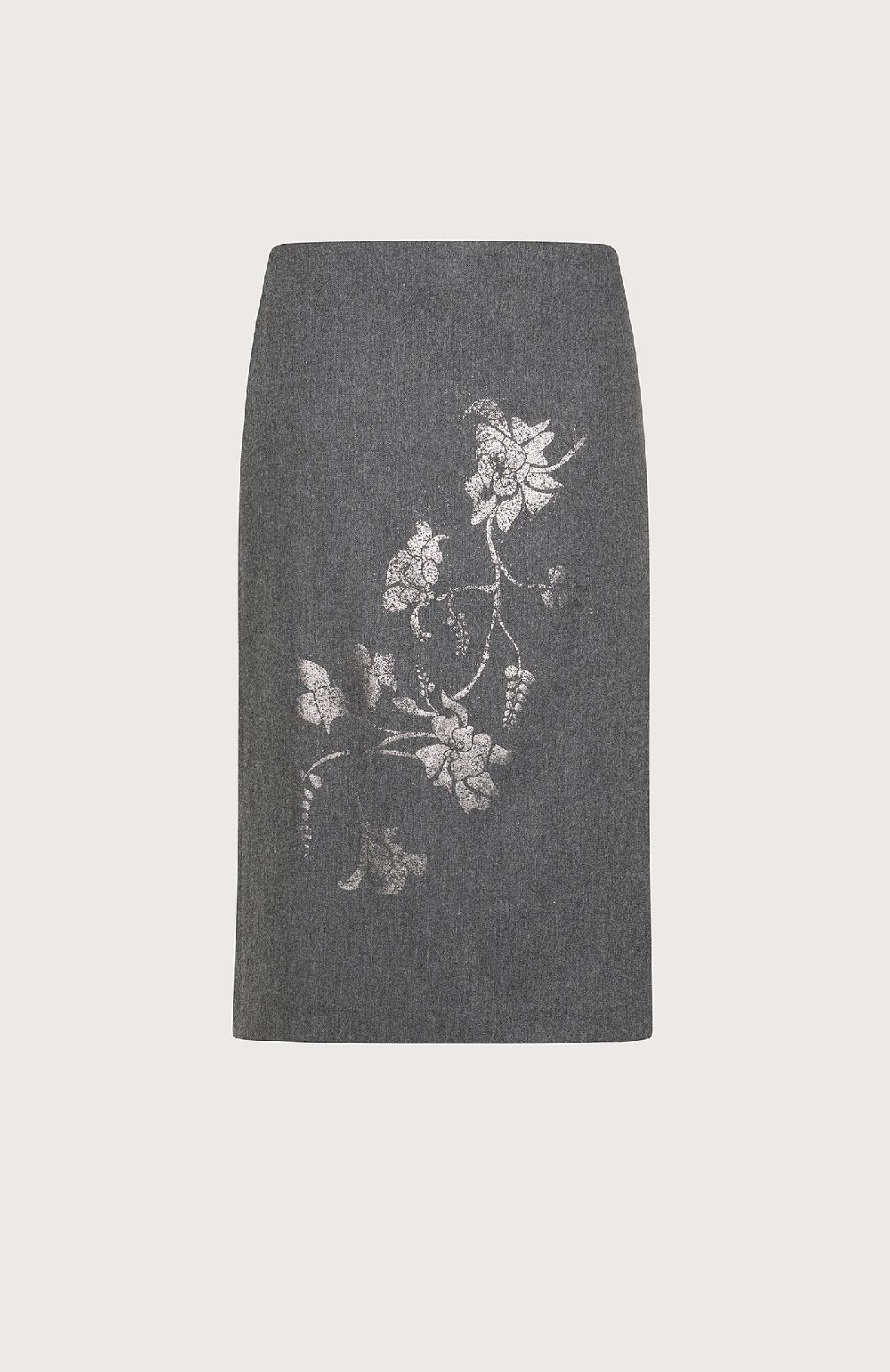 Seventy Gonna midi in flanella con stampa laminata - Col. Grigio