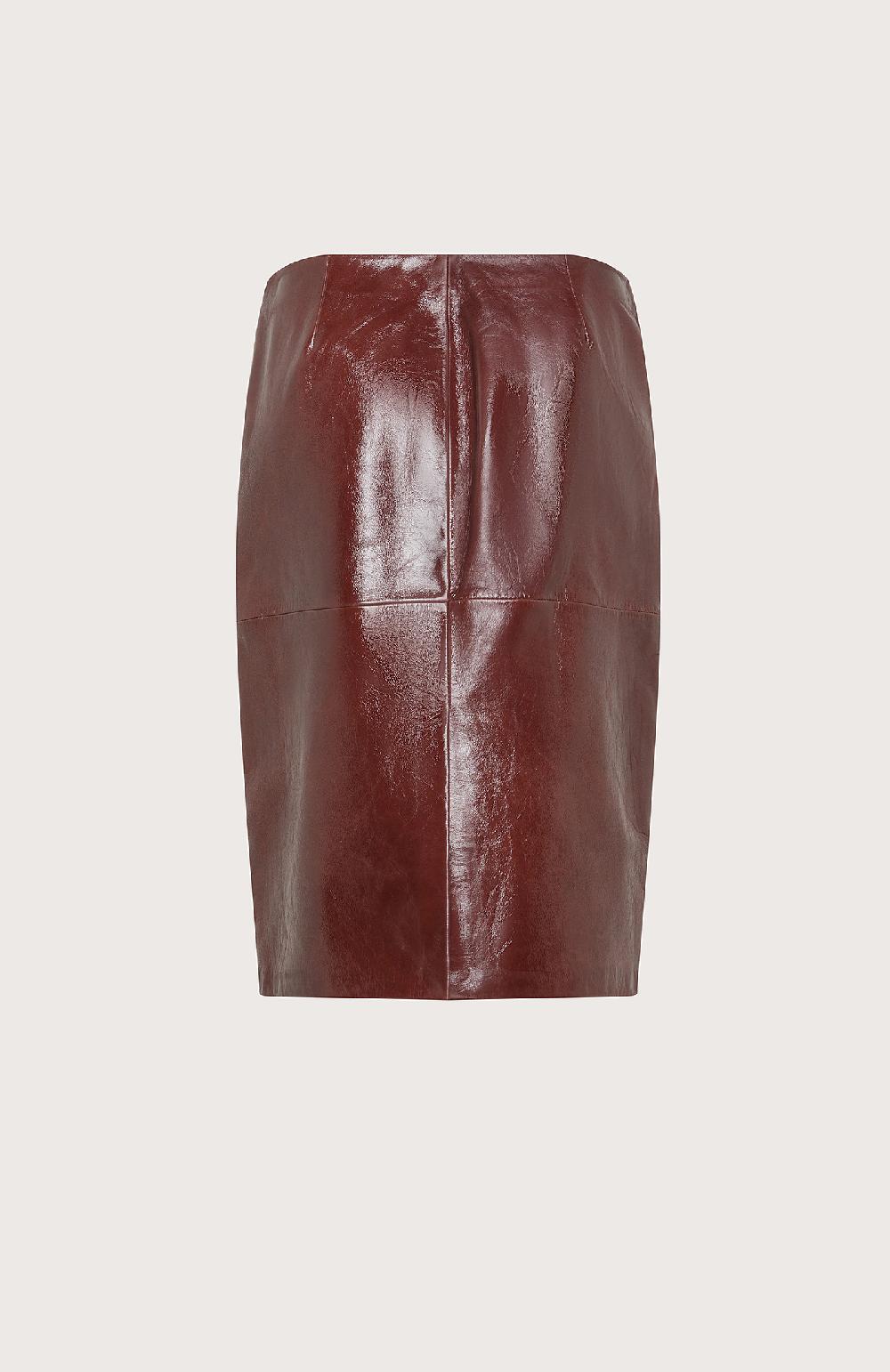 Seventy Gonna Tubino In Pelle Effetto Vintage - Col. Marrone