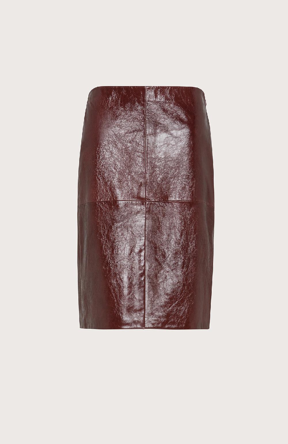 Seventy Gonna tubino in pelle effetto vintage - Col. Marrone