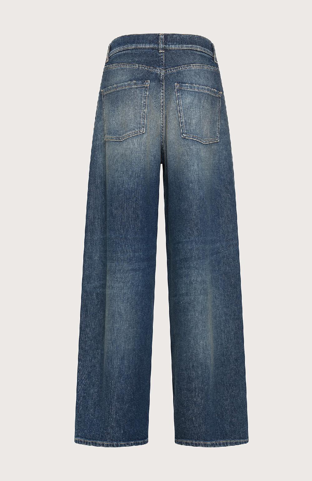 Seventy Jeans Lunghi A Vita Alta In Denim Washed - Col. Blu