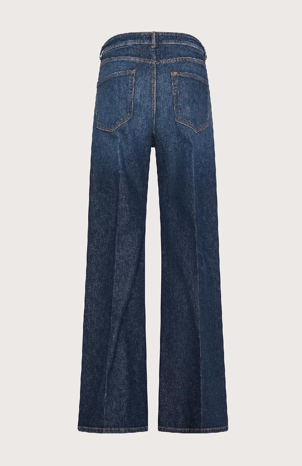 Seventy Jeans Lunghi A Vita Alta In Denim Washed - Col. Blu