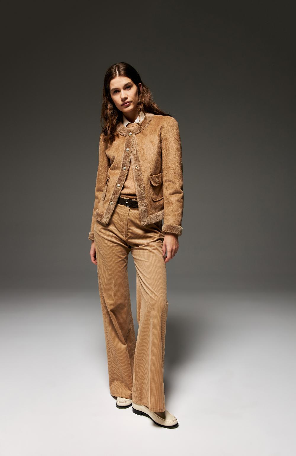 Seventy Jeans Lunghi A Vita Alta In Velluto - Col. Neutro