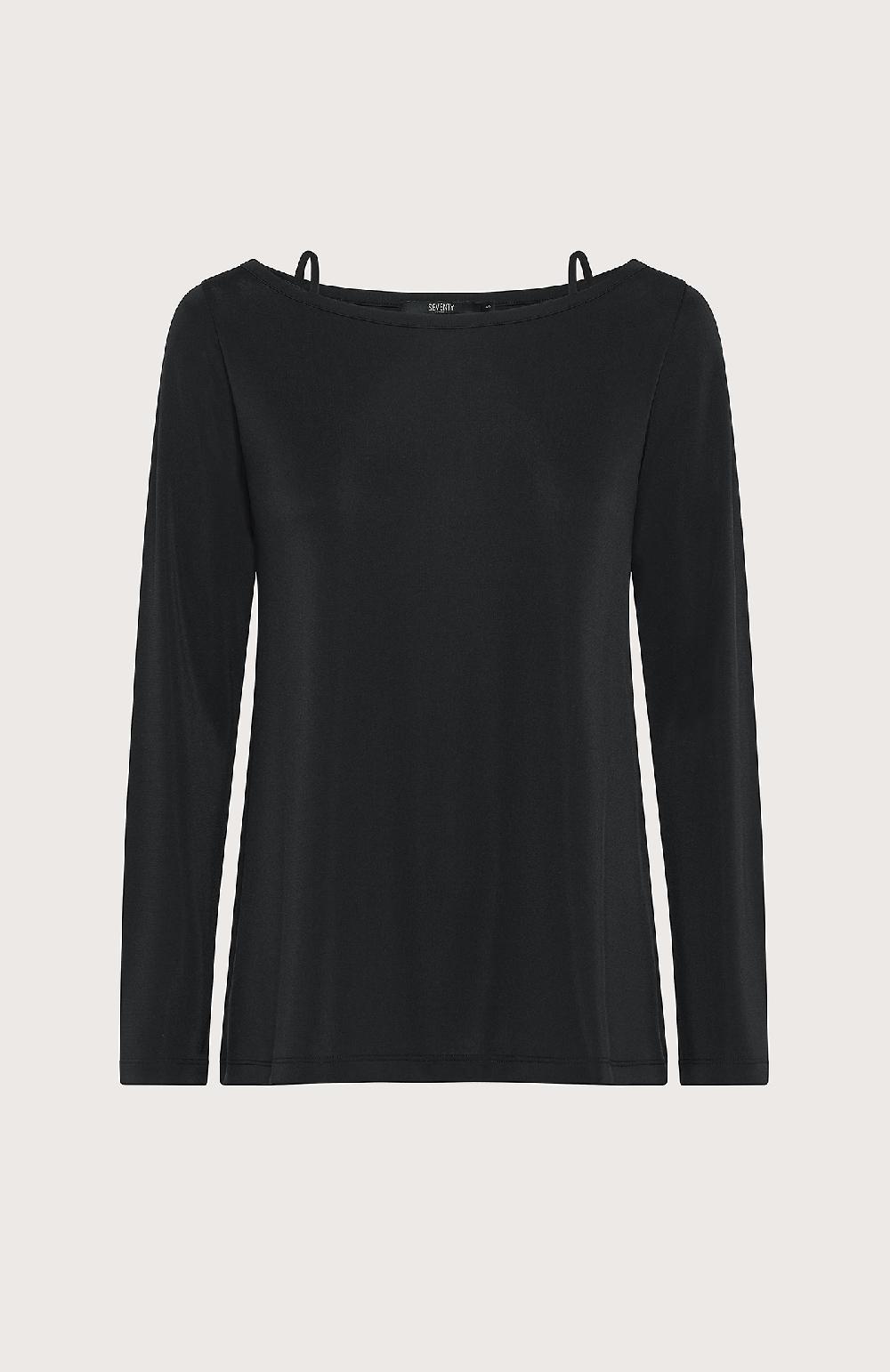 Seventy Maglia a maniche lunghe scollo barchetta - Col. Nero