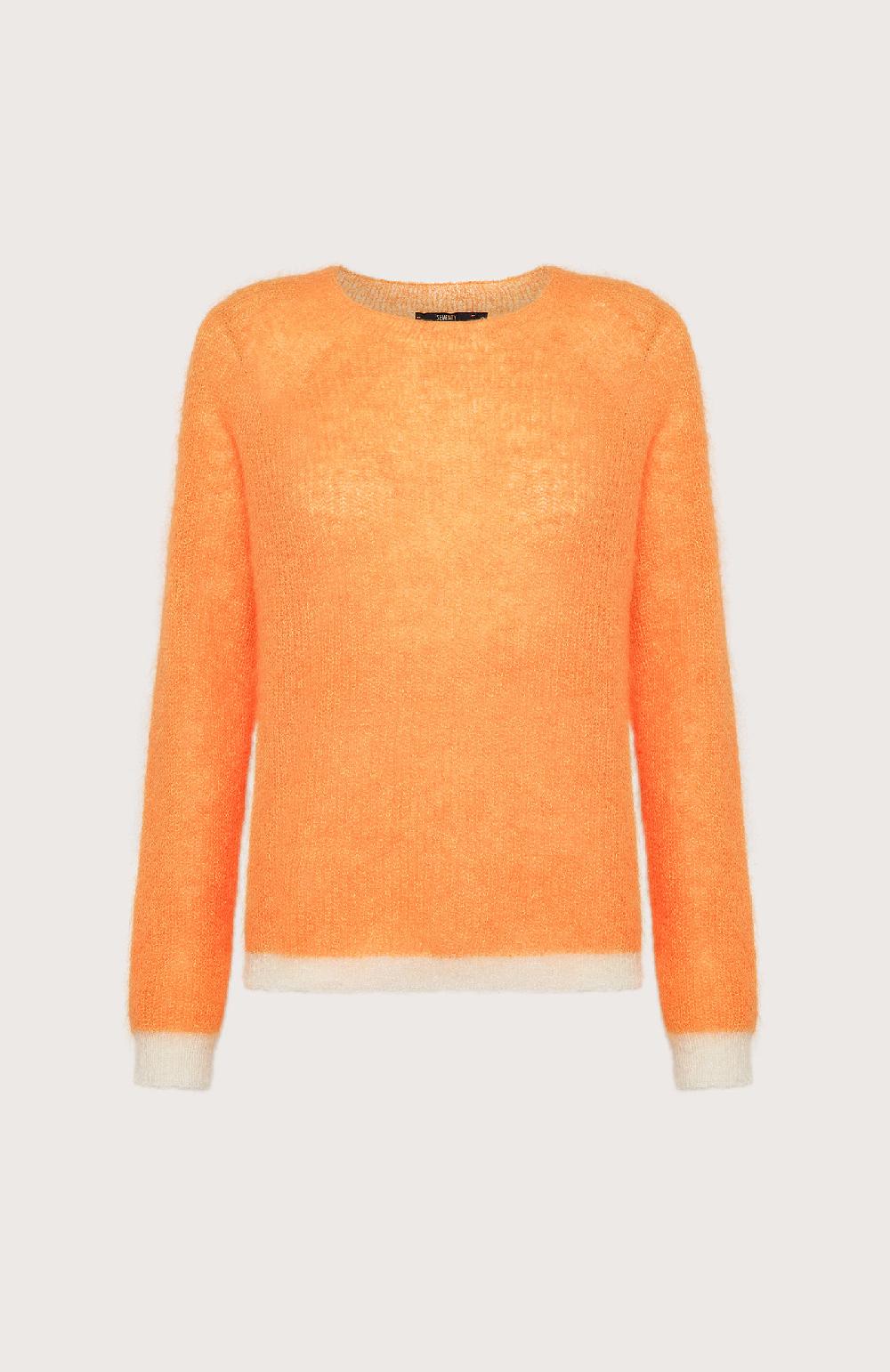 Seventy Maglia girocollo con fondi a contrasto - Col. Arancione