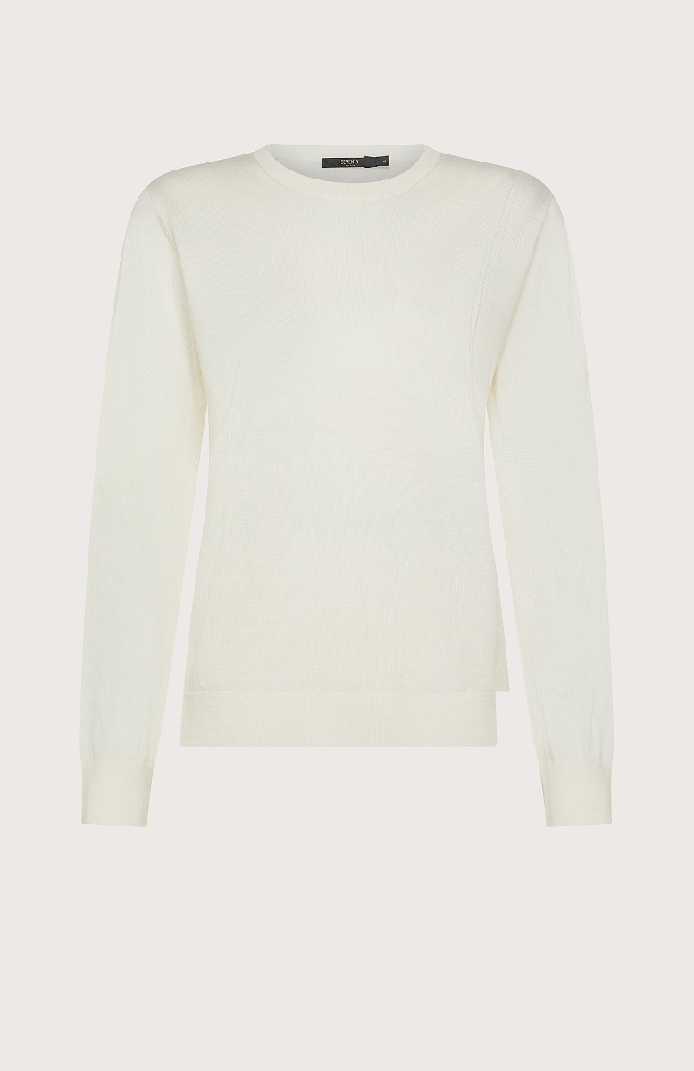 Seventy Maglia girocollo in lana merinos - Col. Neutro