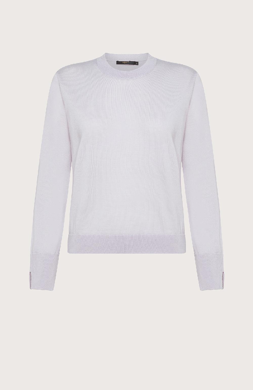 Seventy Maglia girocollo in lana merinos con spacchetti calati sui polsi - Col. Rosa