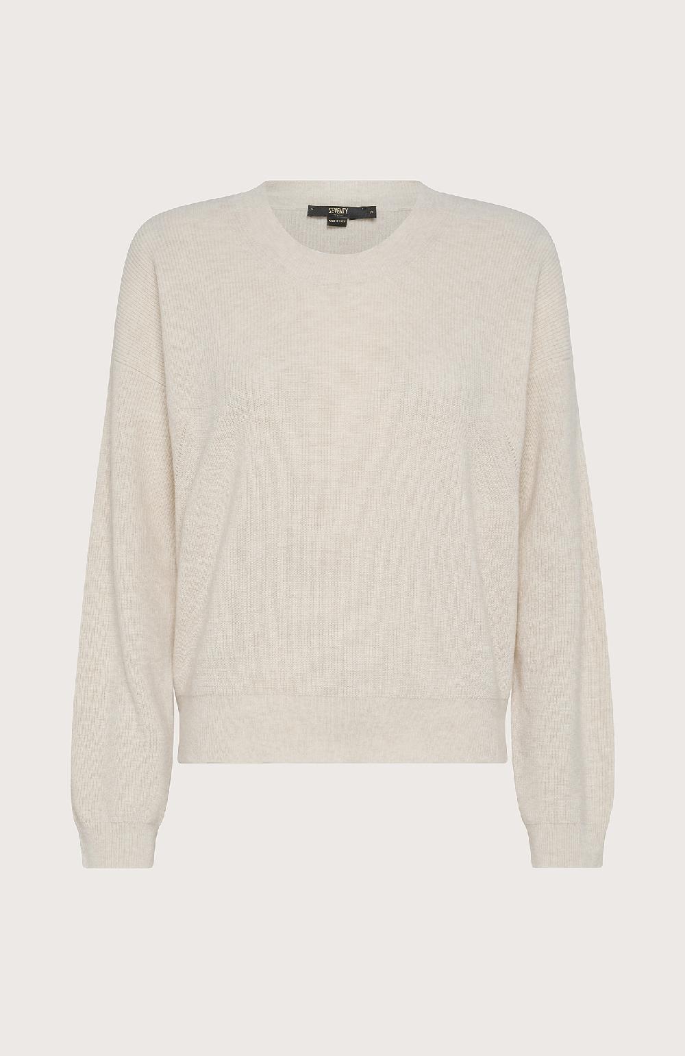Seventy Maglia Girocollo In Misto Cashmere - Col. Bianco