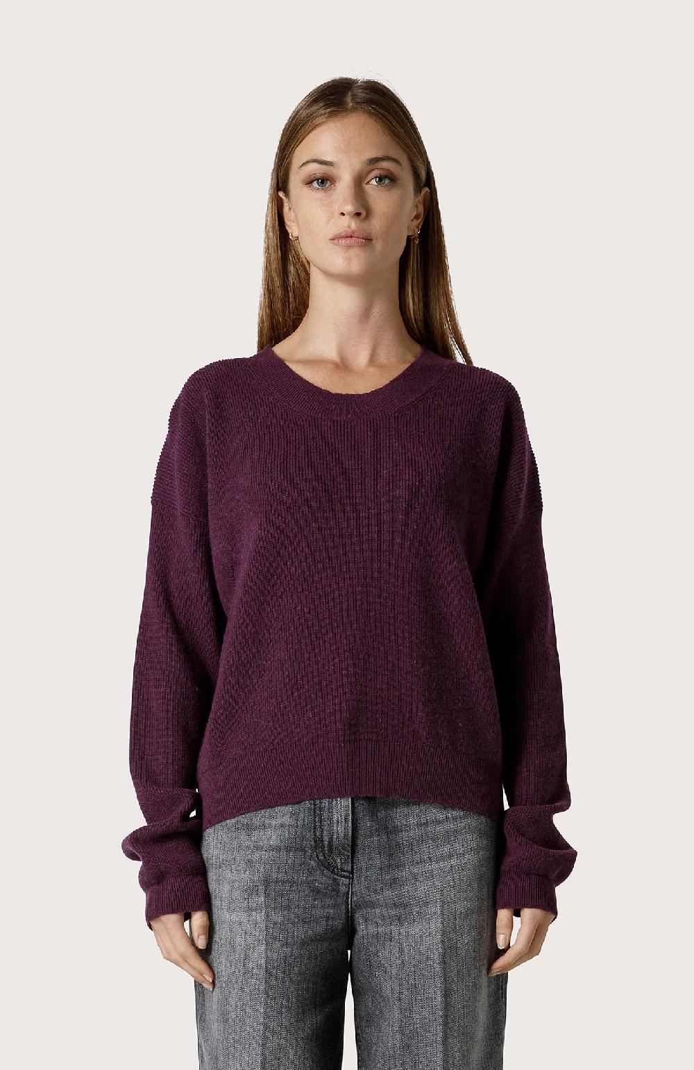 Seventy Maglia Girocollo In Misto Cashmere - Col. Viola