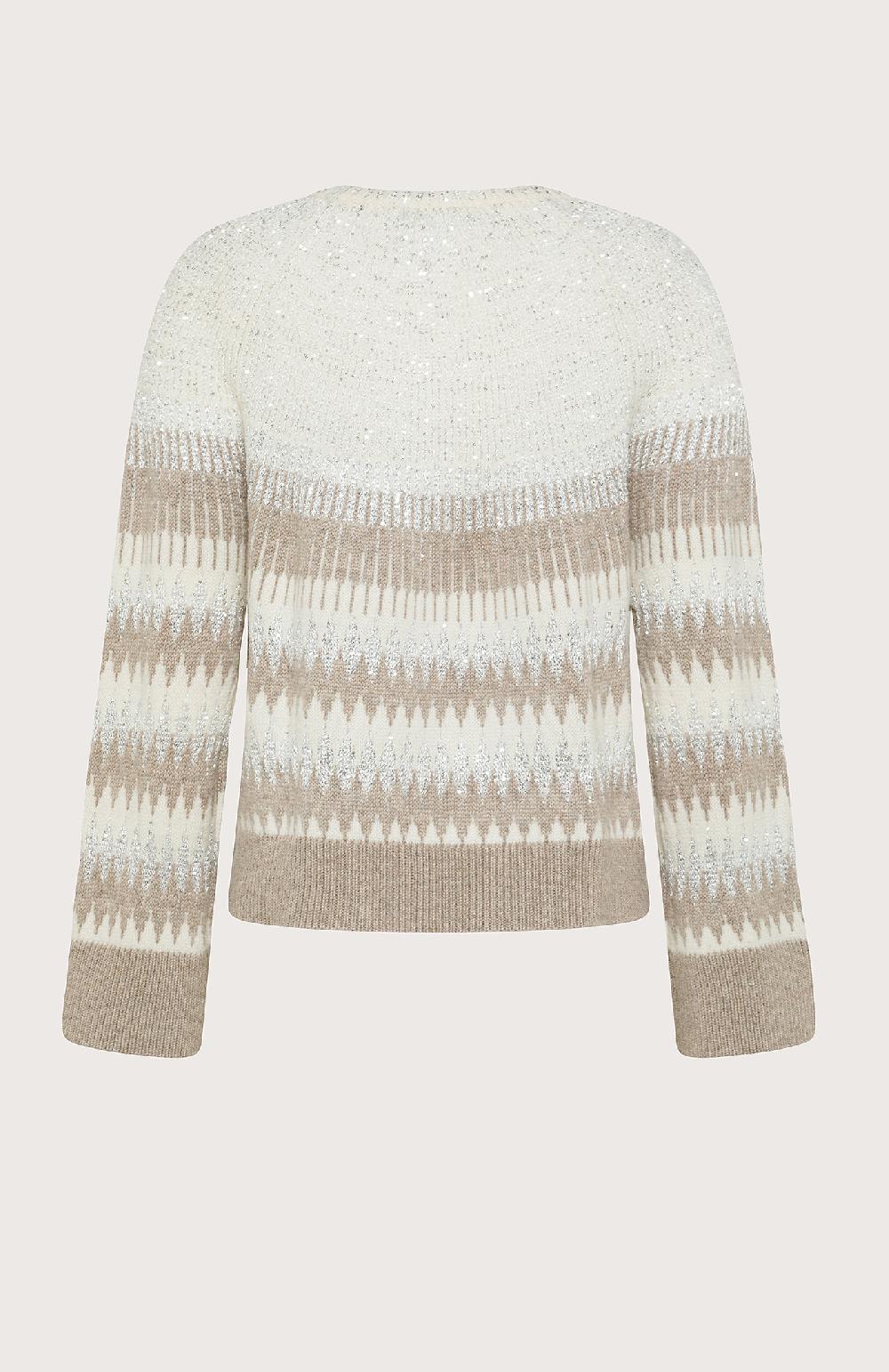 Seventy Maglia Girocollo Intarsiata Con Paillettes - Col. Grigio