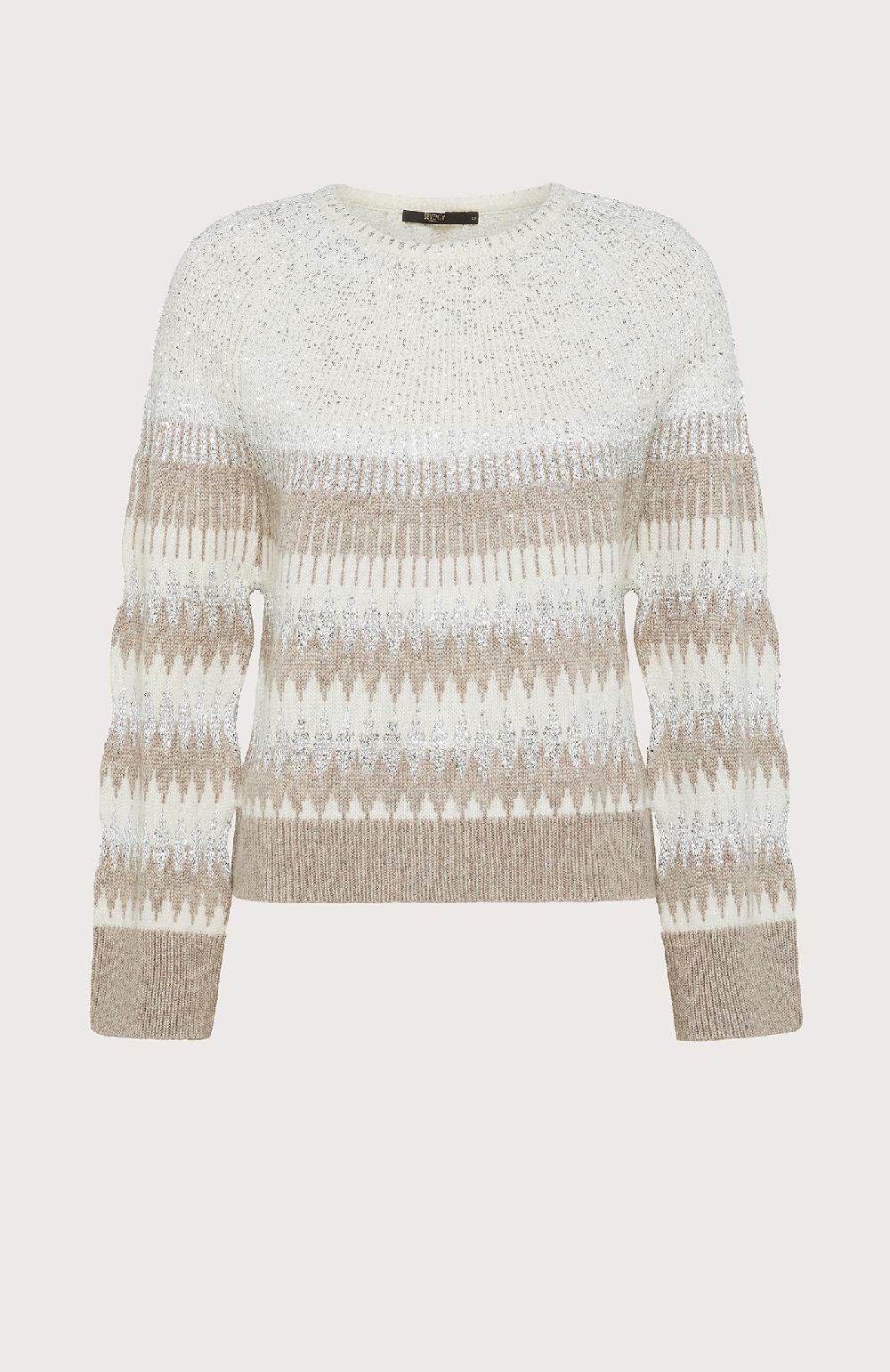 Seventy Maglia girocollo intarsiata con paillettes - Col. Grigio