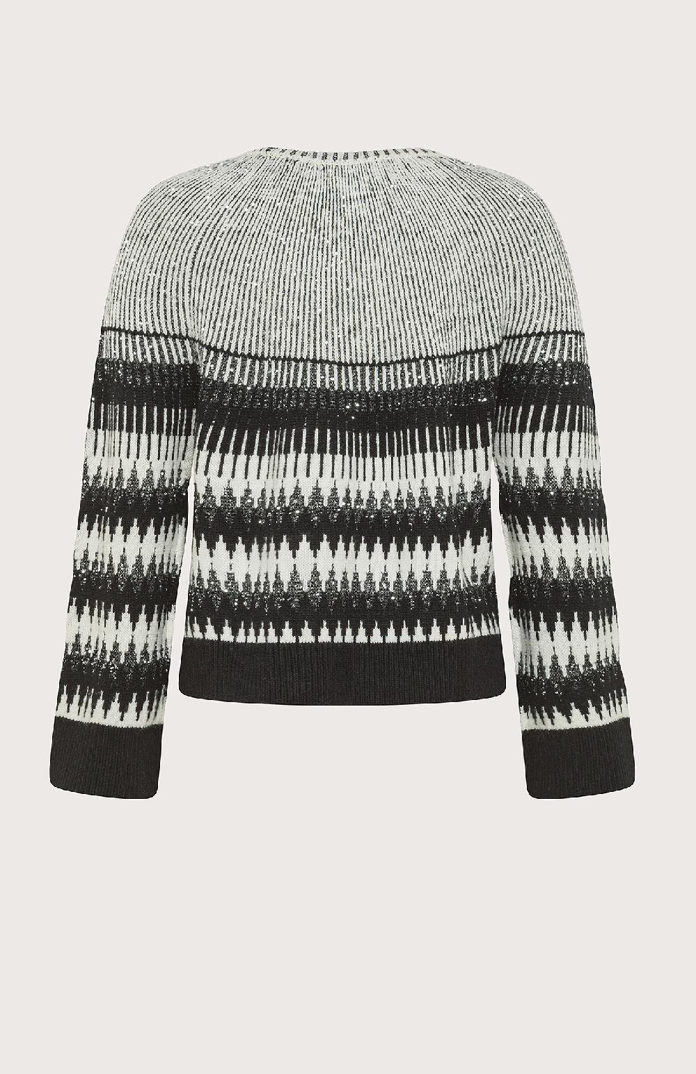 Seventy Maglia Girocollo Intarsiata Con Paillettes - Col. Nero