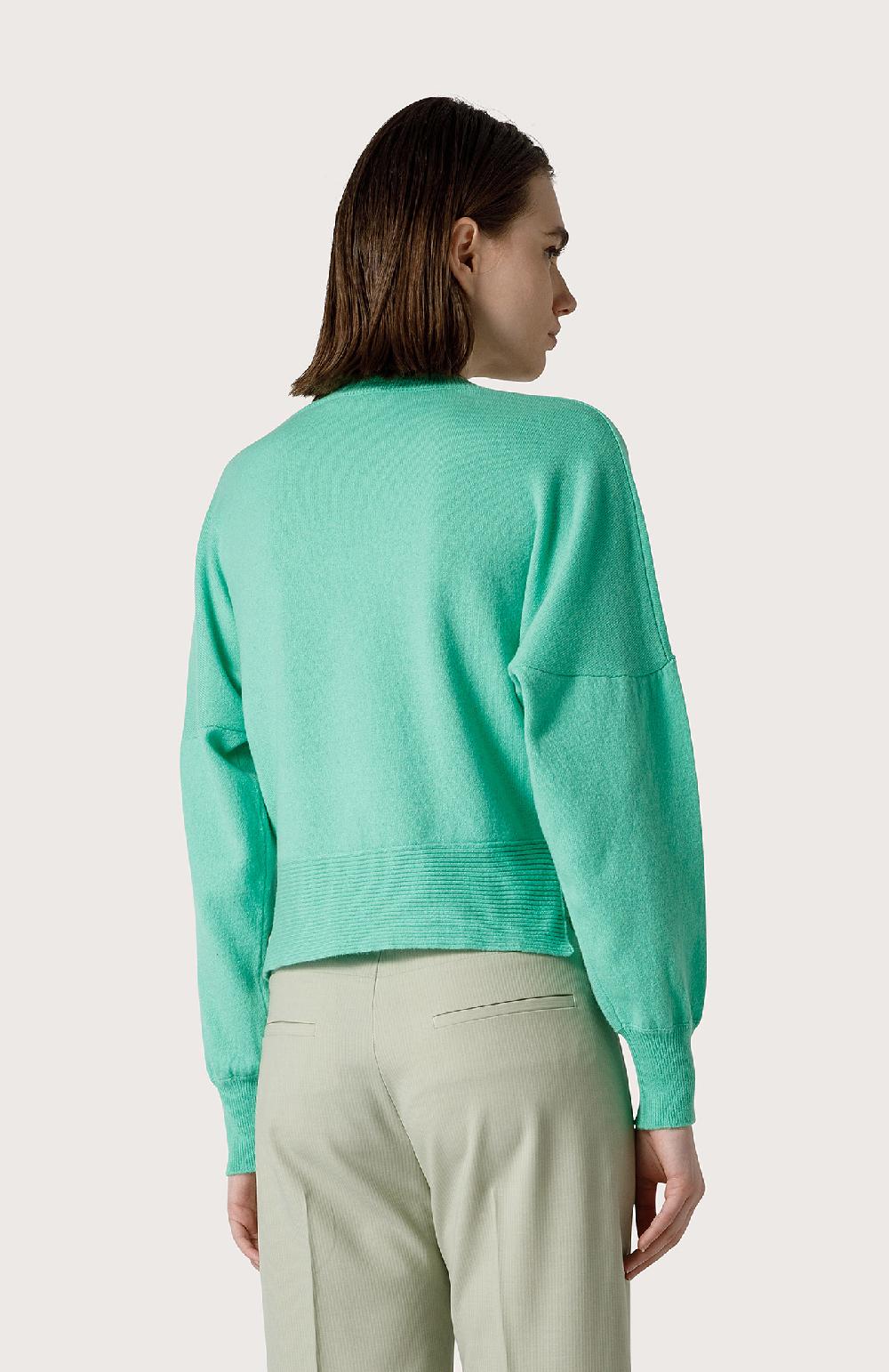 Seventy Maglia In Misto Cashmere Collo A V - Col. Verde