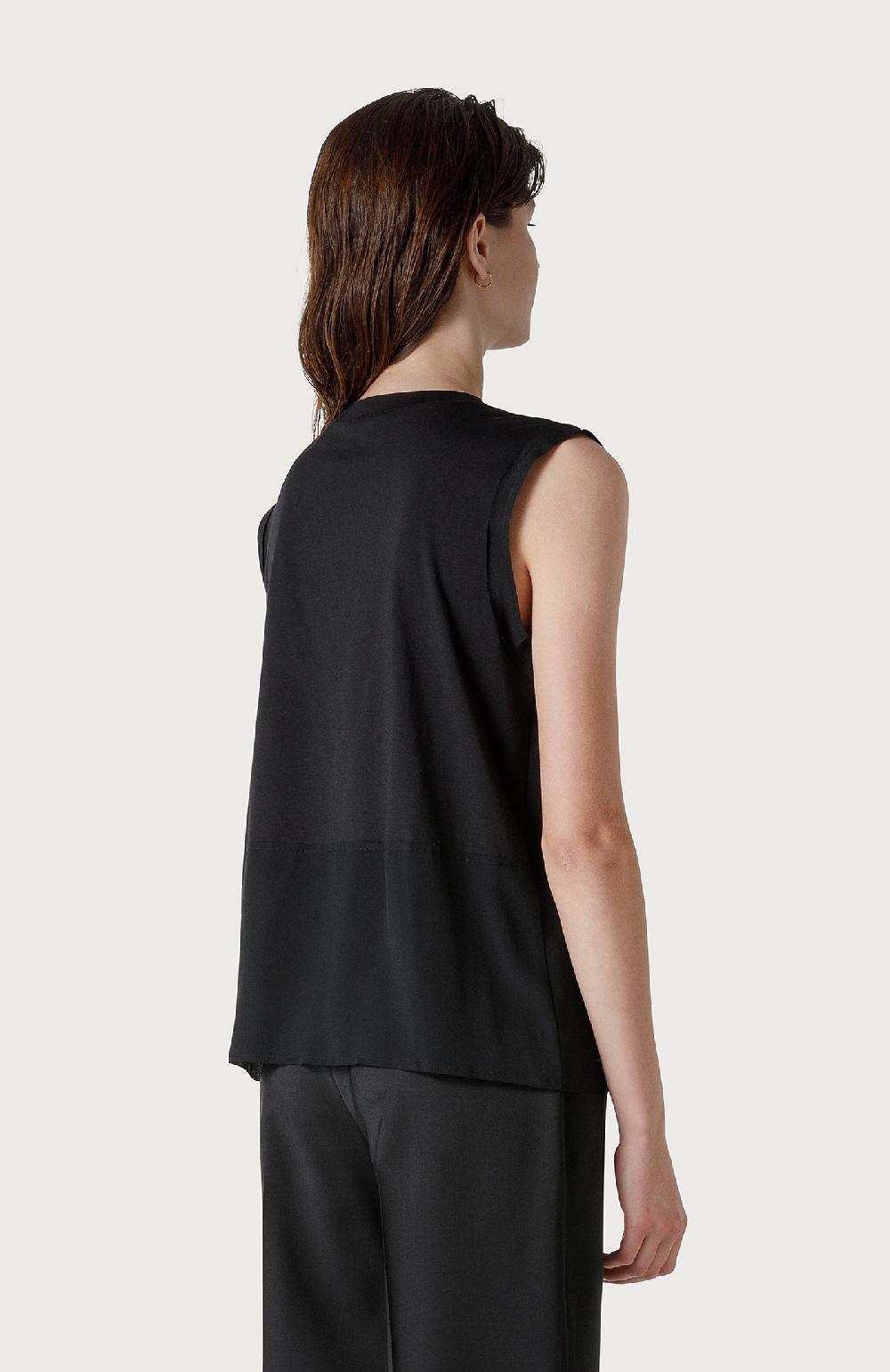 Seventy Maglia Smanicata Con Ricamo Di Strass - Col. Nero