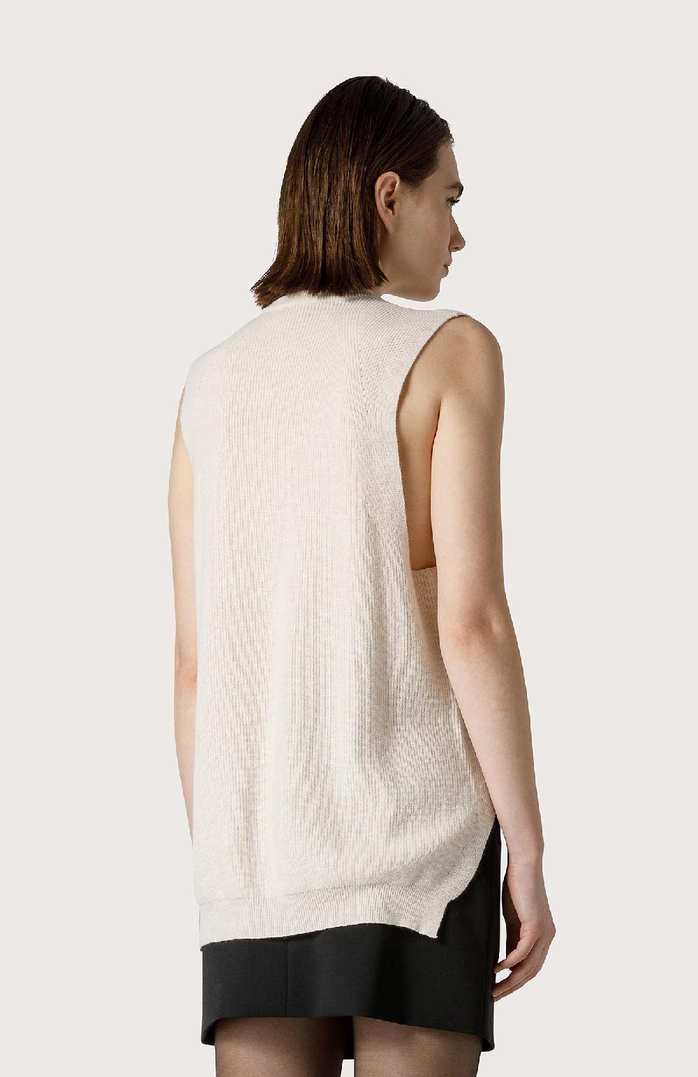Seventy Maglia Smanicata In Misto Cashmere - Col. Bianco