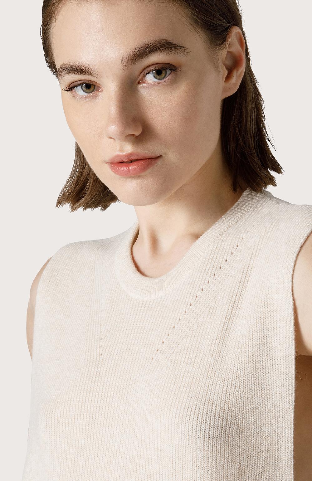 Seventy Maglia Smanicata In Misto Cashmere - Col. Bianco