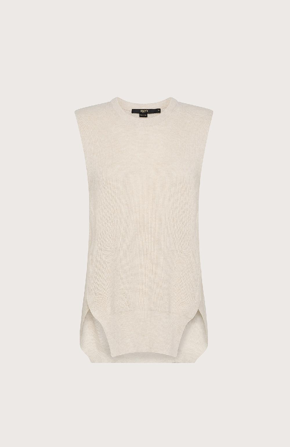 Seventy Maglia smanicata in misto cashmere - Col. Bianco