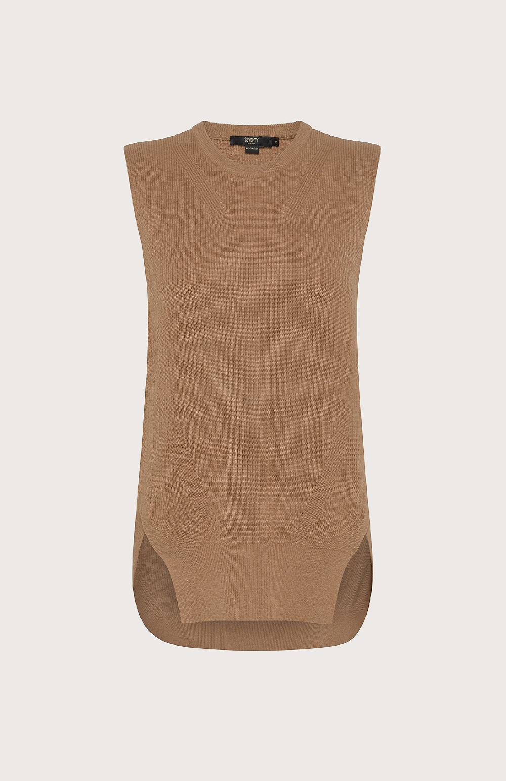 Seventy Maglia smanicata in misto cashmere - Col. Neutro