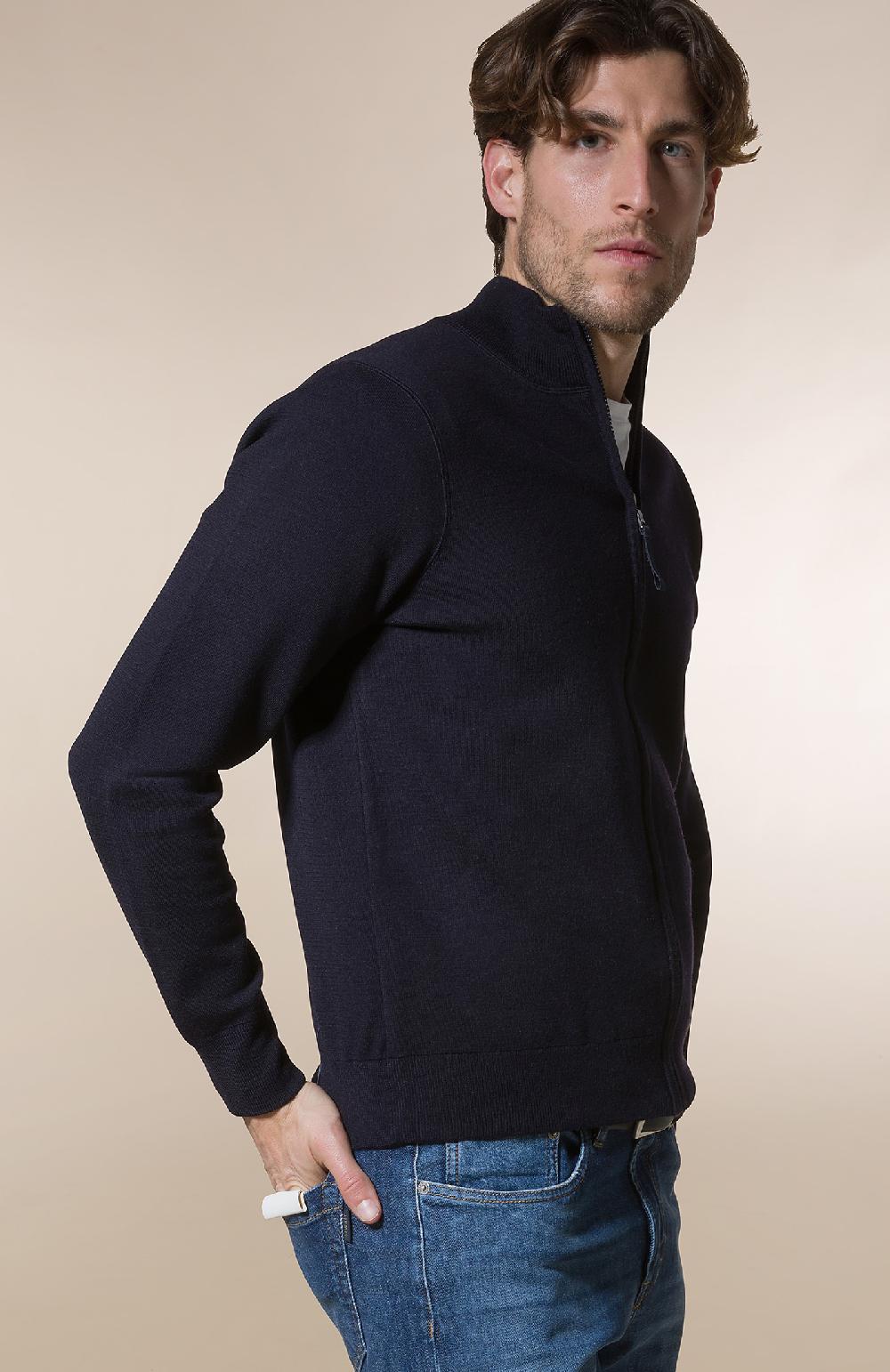 Seventy Maglioncino Collo Alto E Zip Frontale - Col. Blu